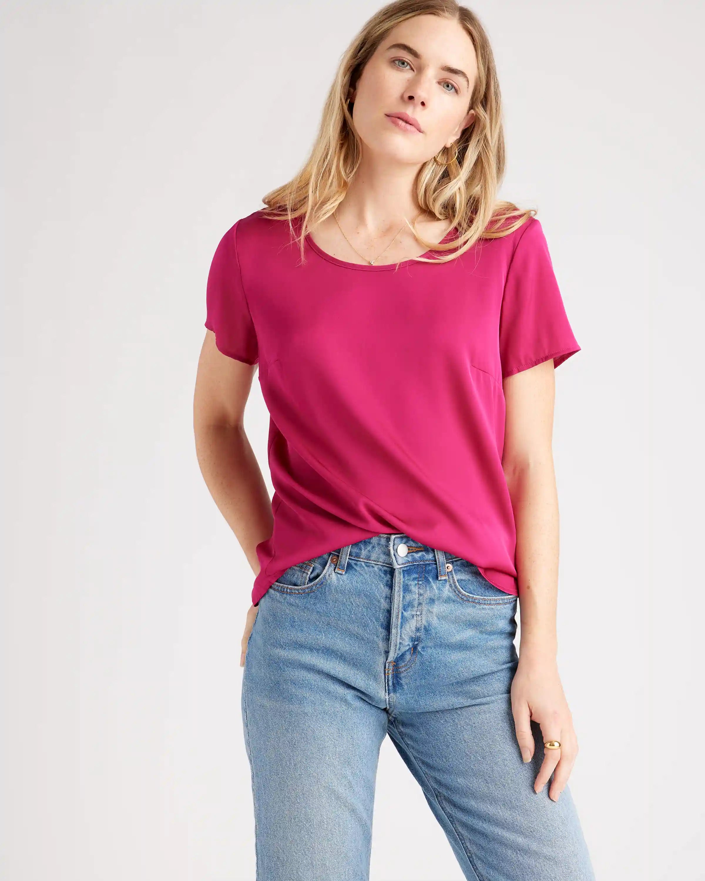 Washable Stretch Silk Tee