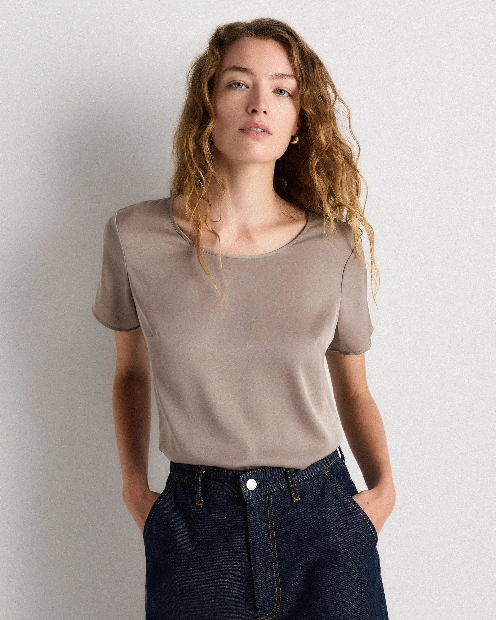 Washable Stretch Silk Tee