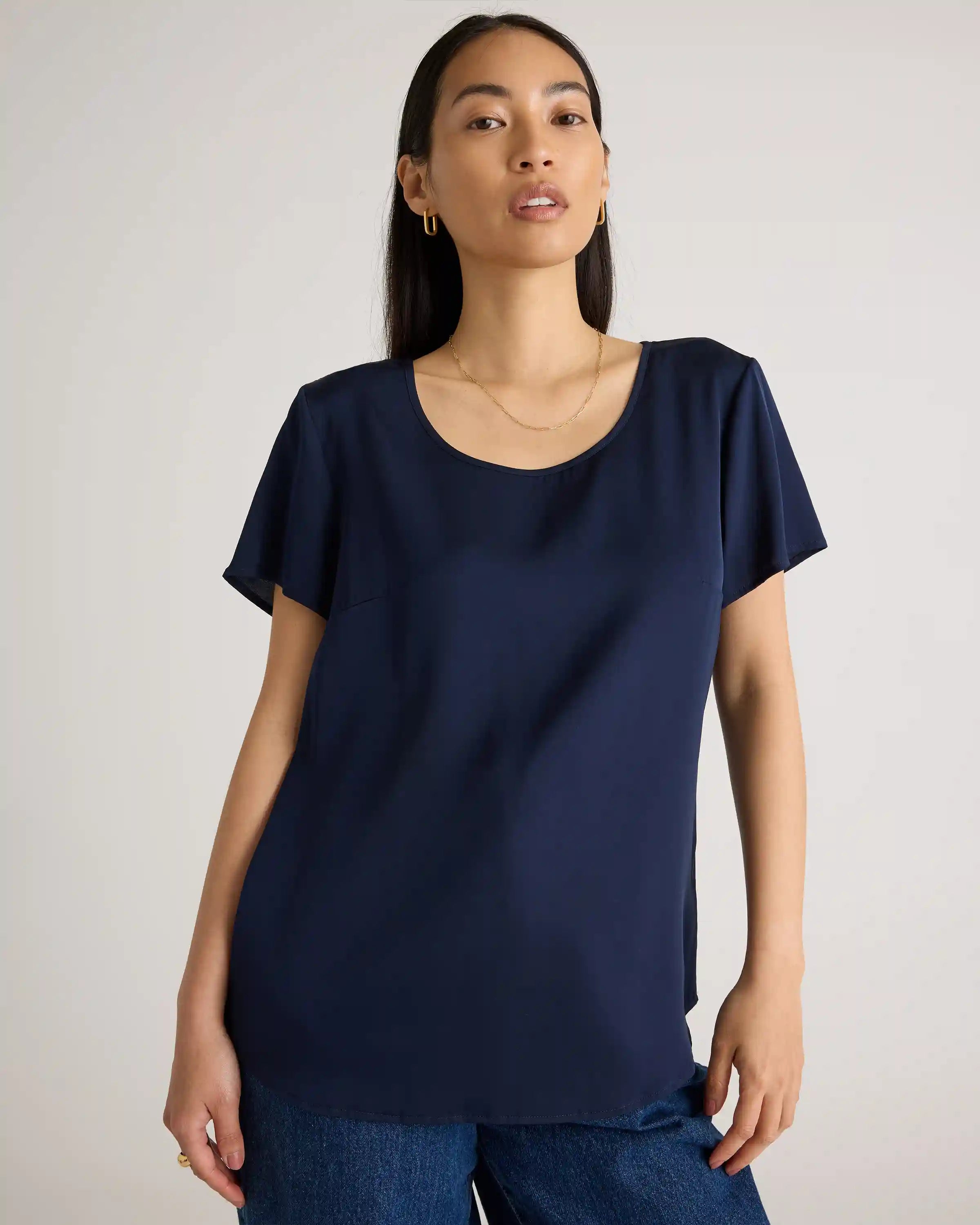 Washable Stretch Silk Tee