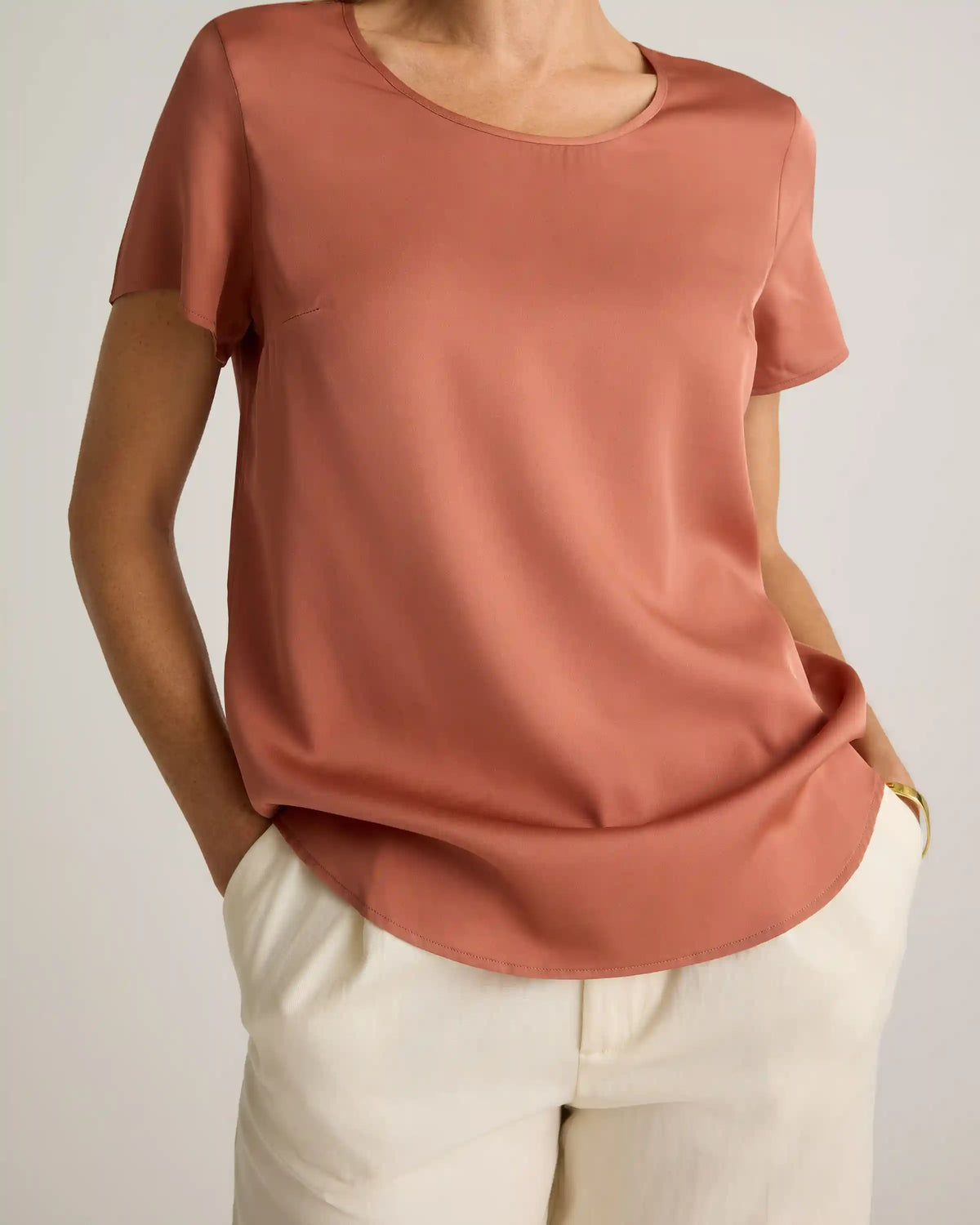 Washable Stretch Silk Tee