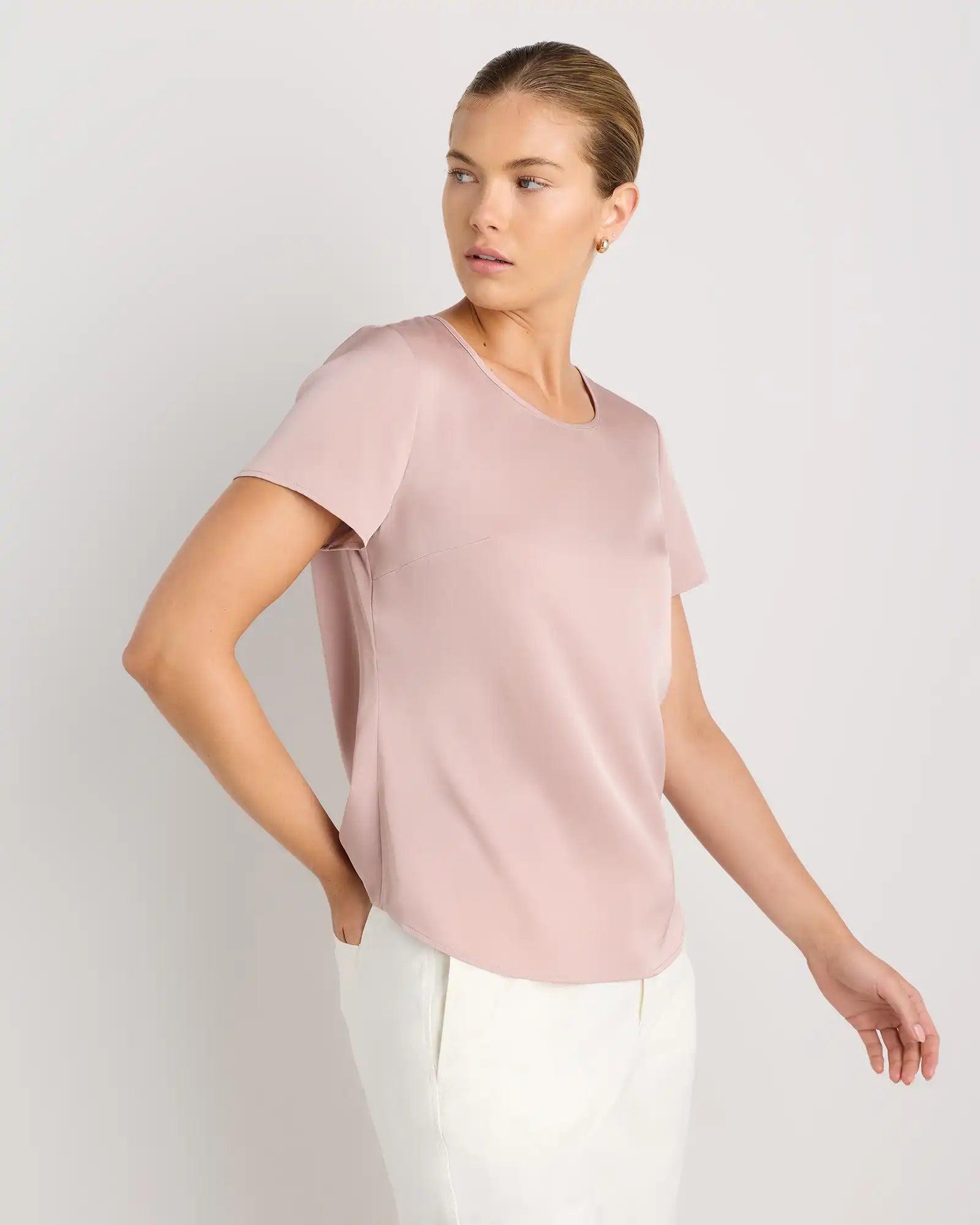 Washable Stretch Silk Tee