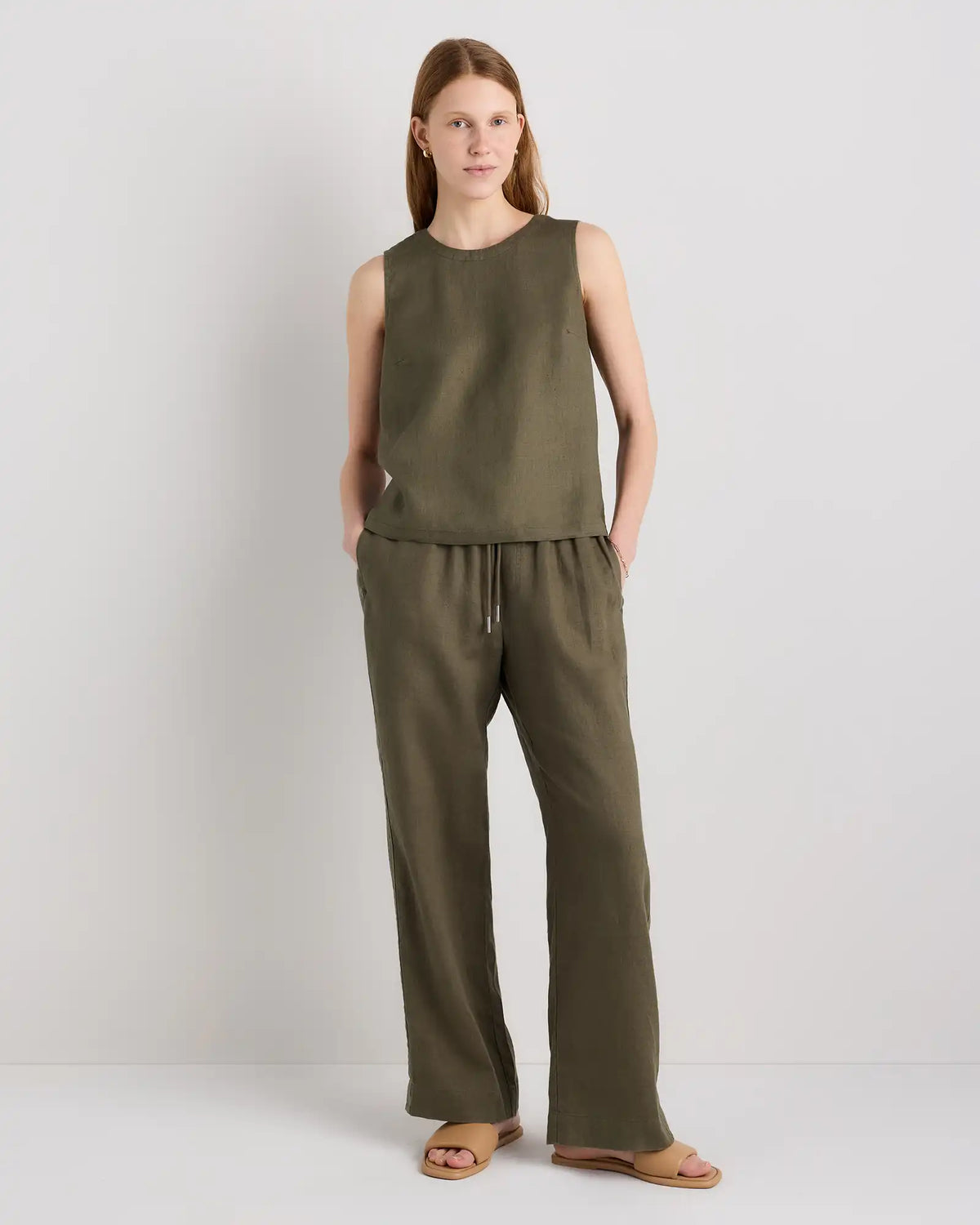 100% European Linen Tank