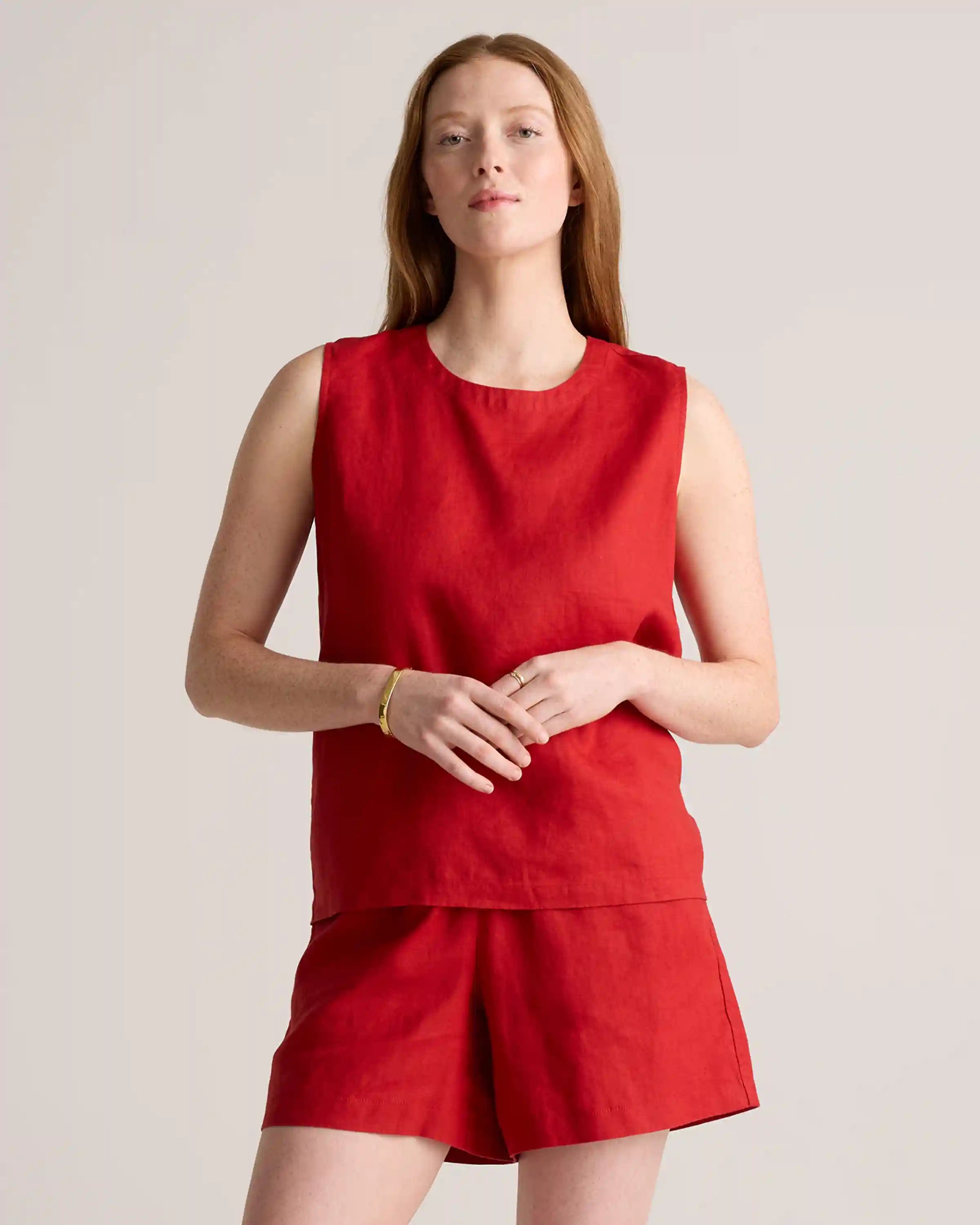 100% European Linen Tank