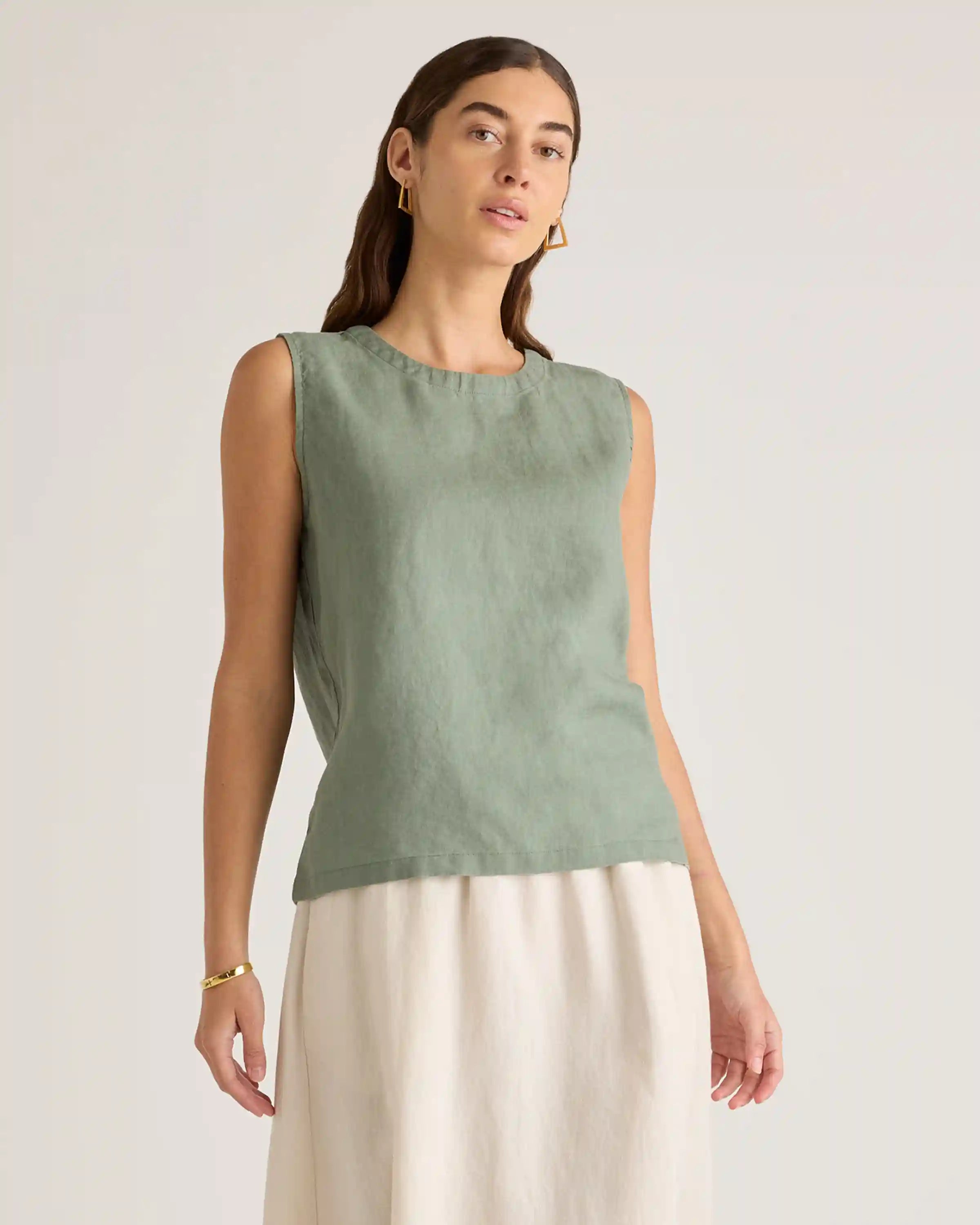 100% European Linen Tank