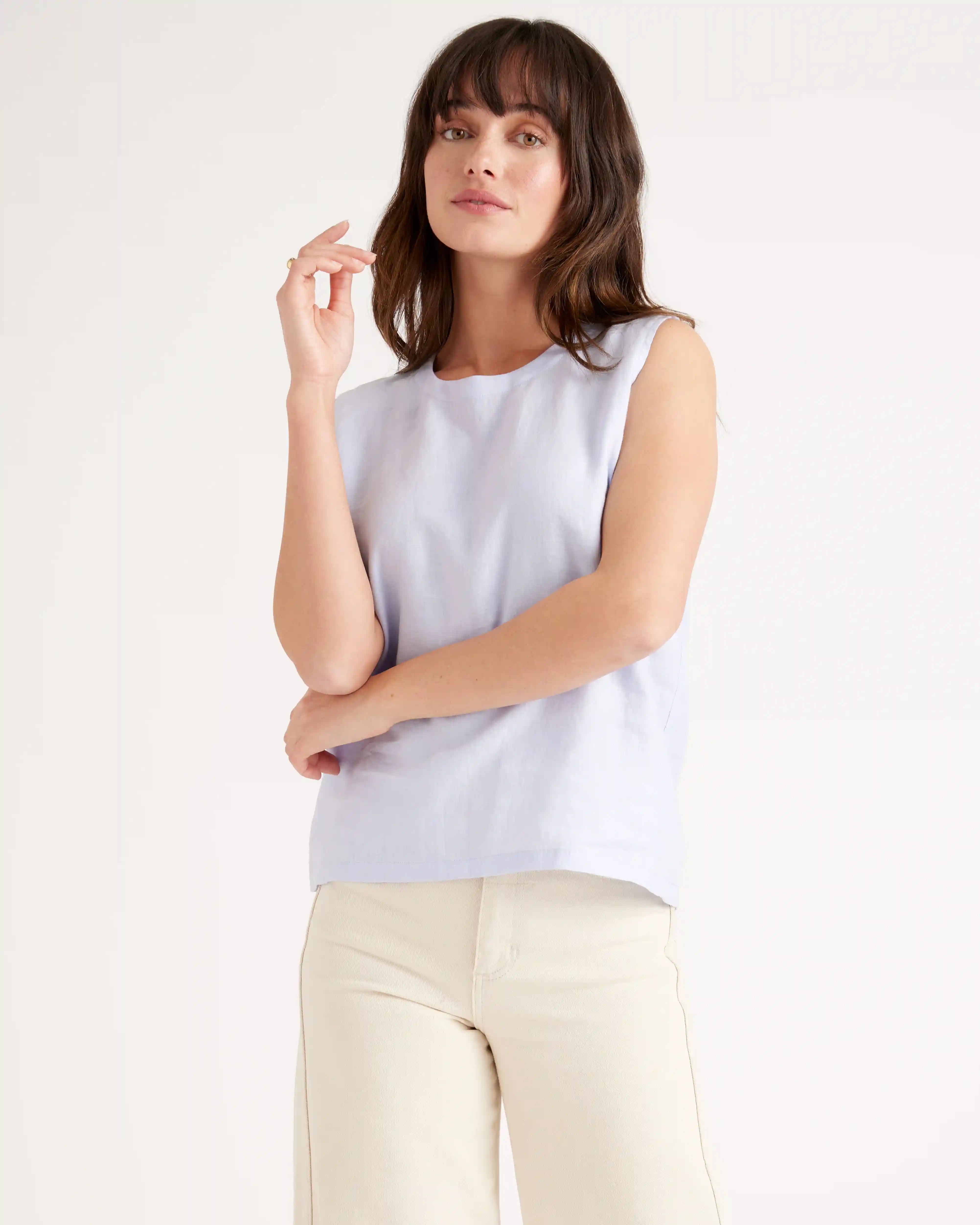 100% European Linen Tank