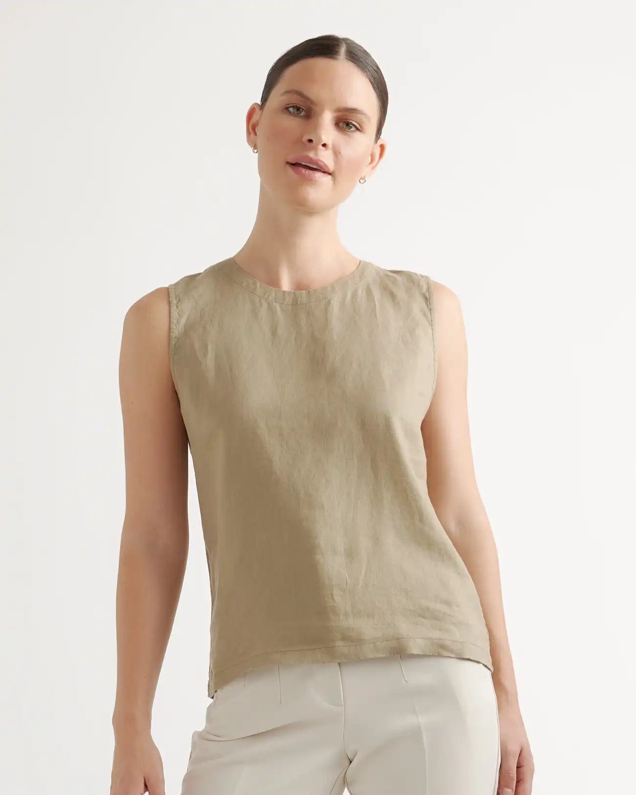100% European Linen Tank