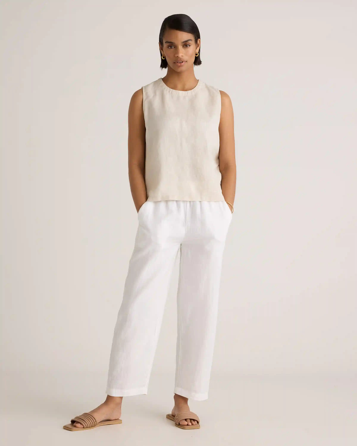 100% European Linen Tank