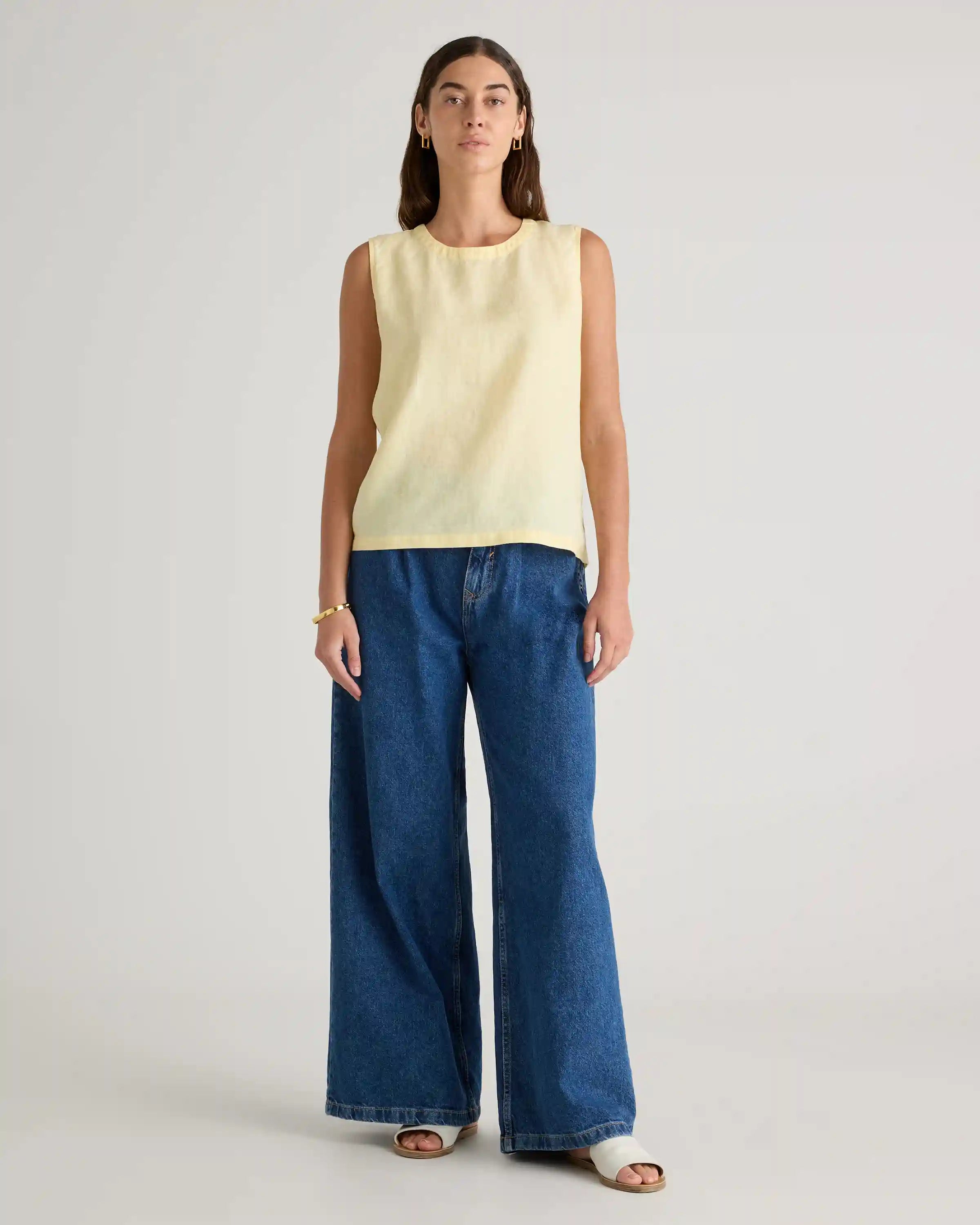 100% European Linen Tank