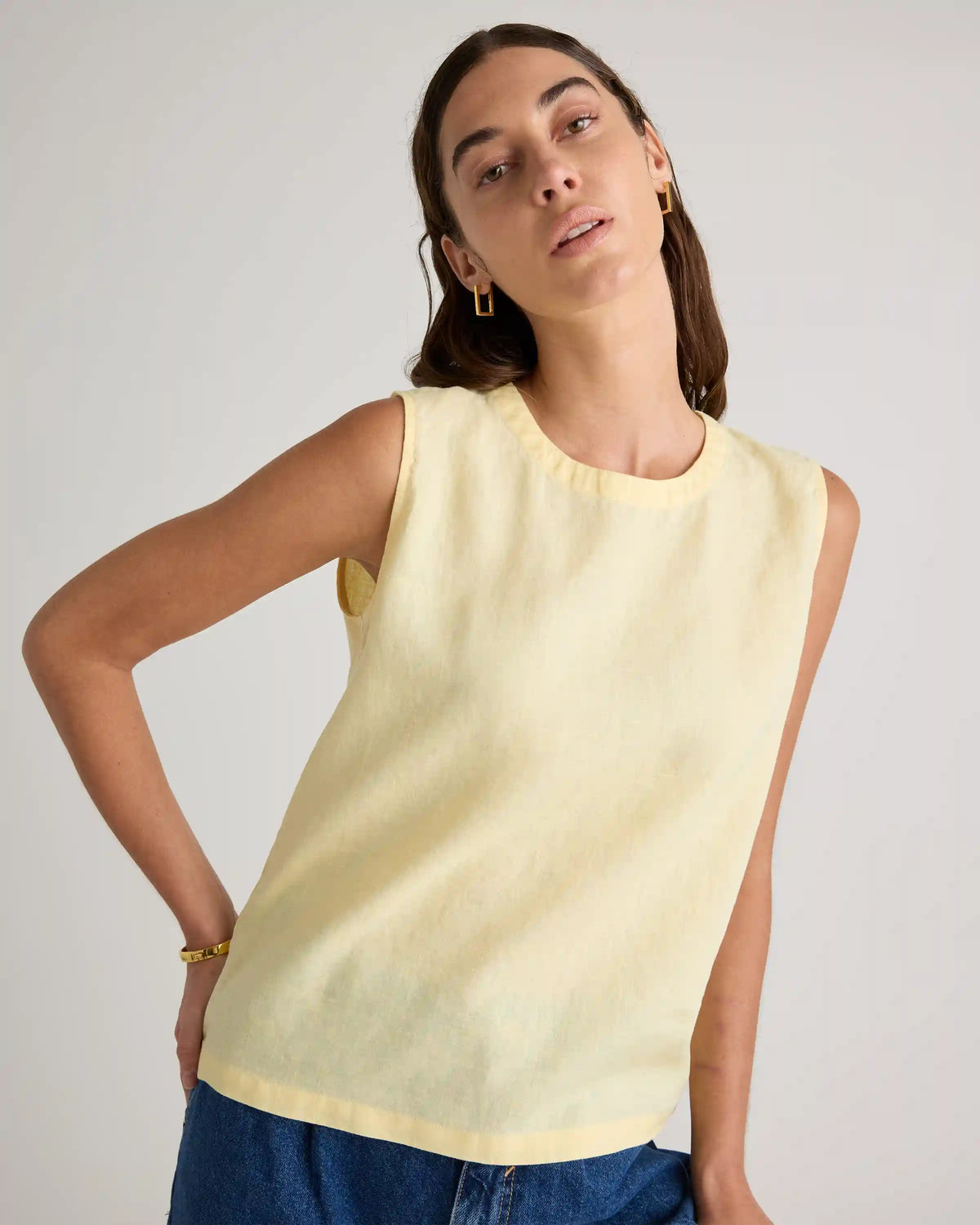 100% European Linen Tank