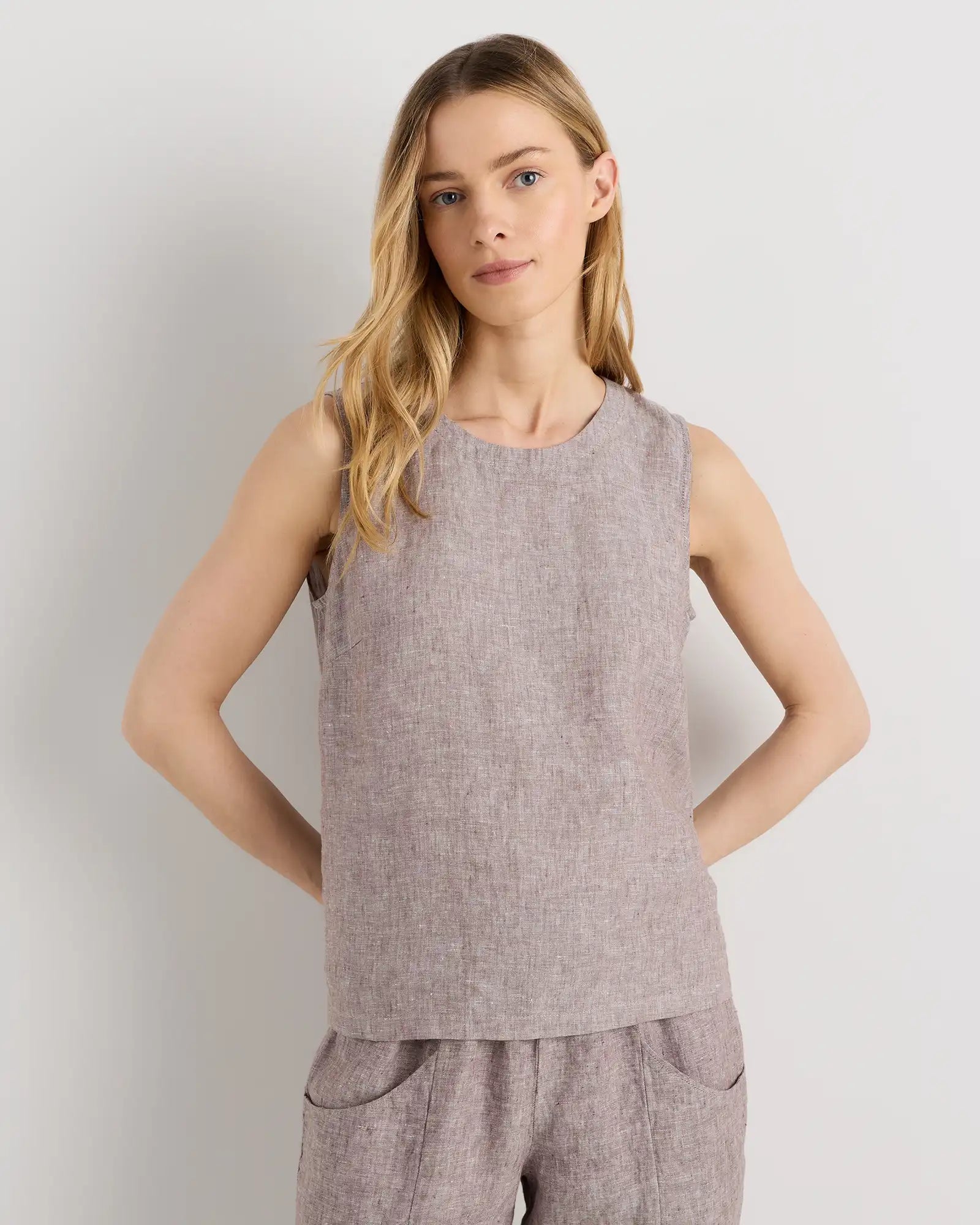 100% European Linen Tank
