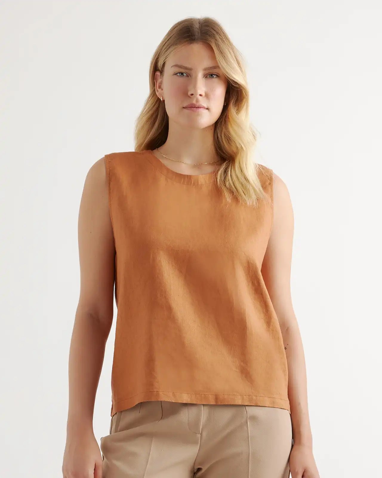 100% European Linen Tank