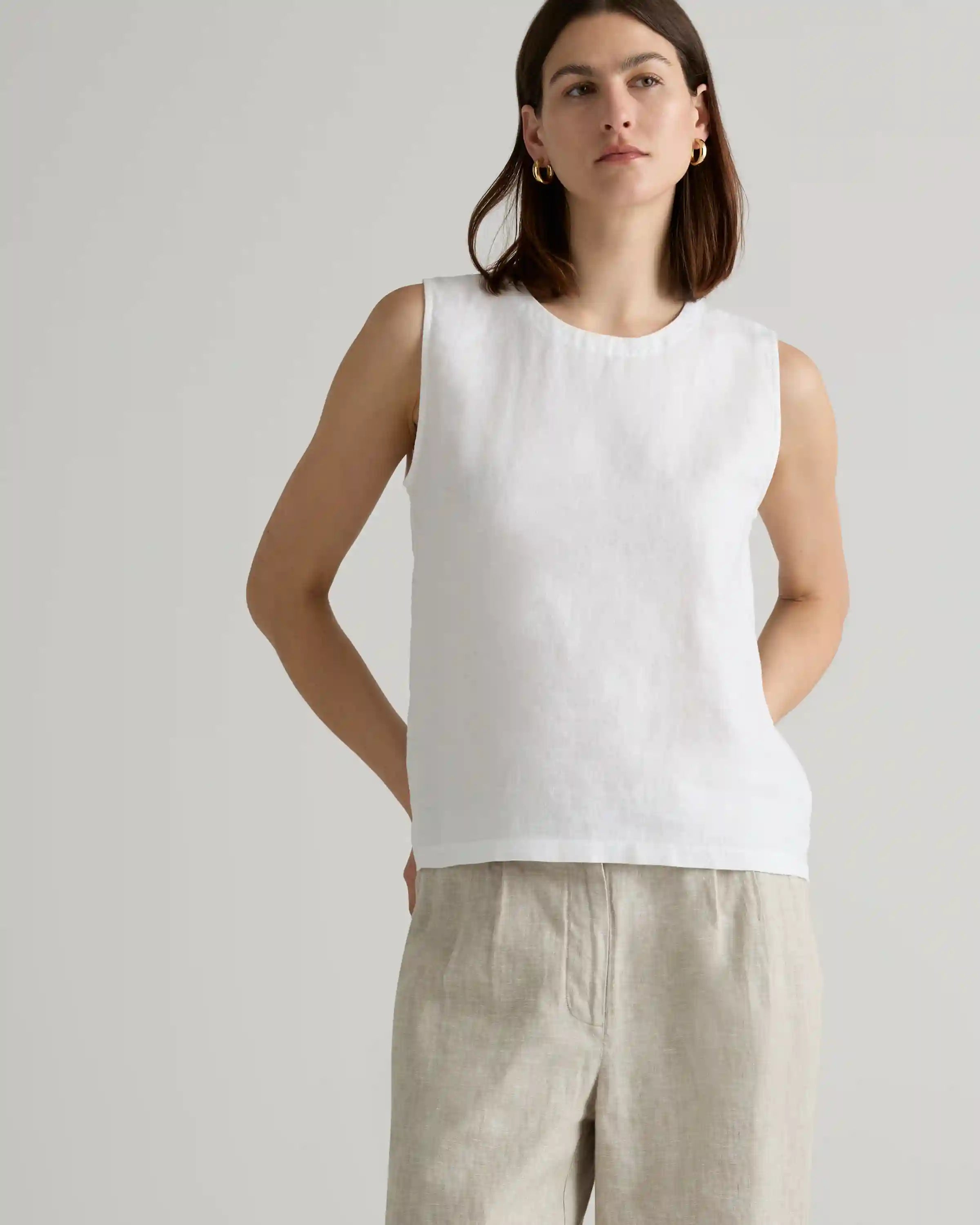 100% European Linen Tank