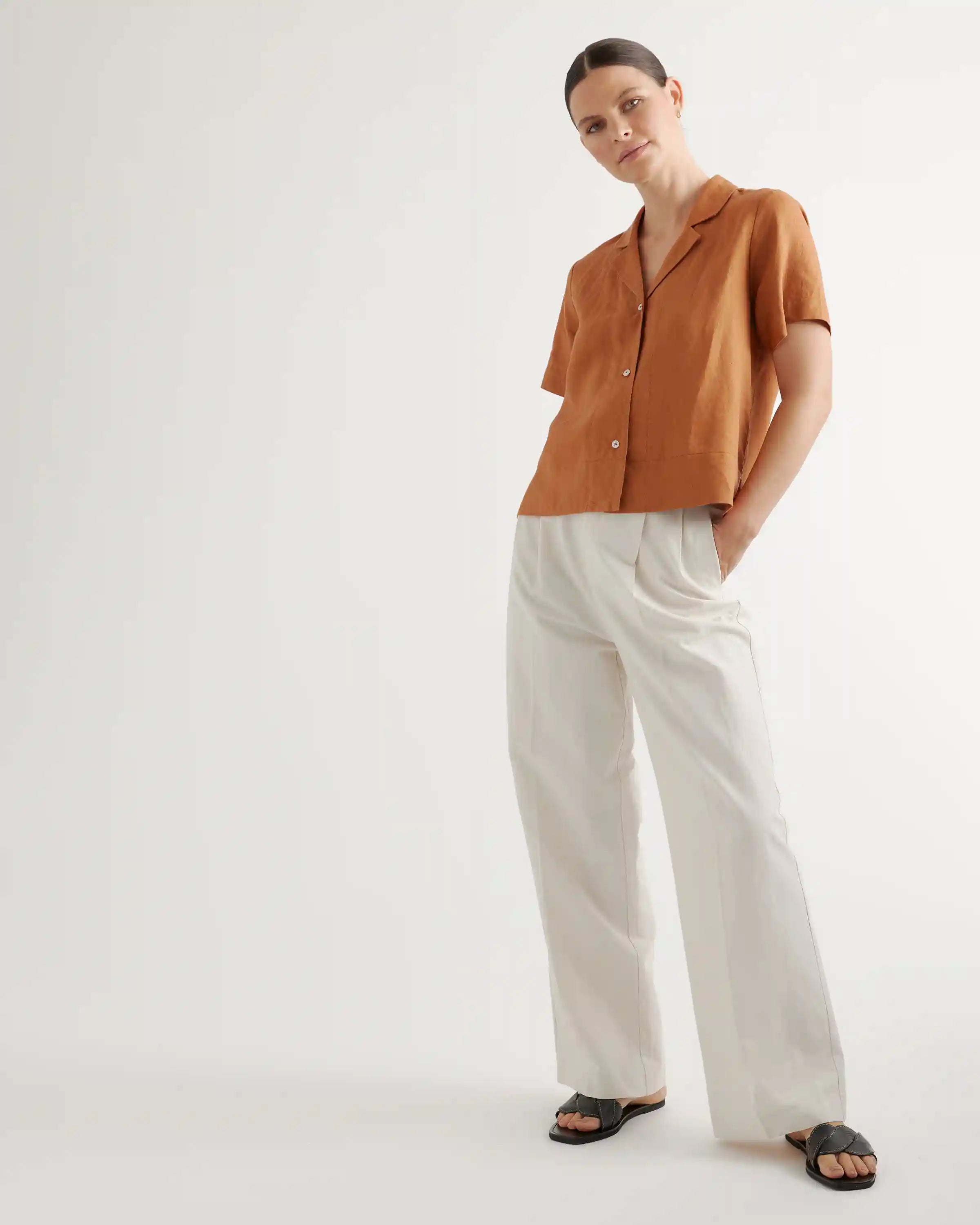 100% European Linen Short Sleeve Shirt