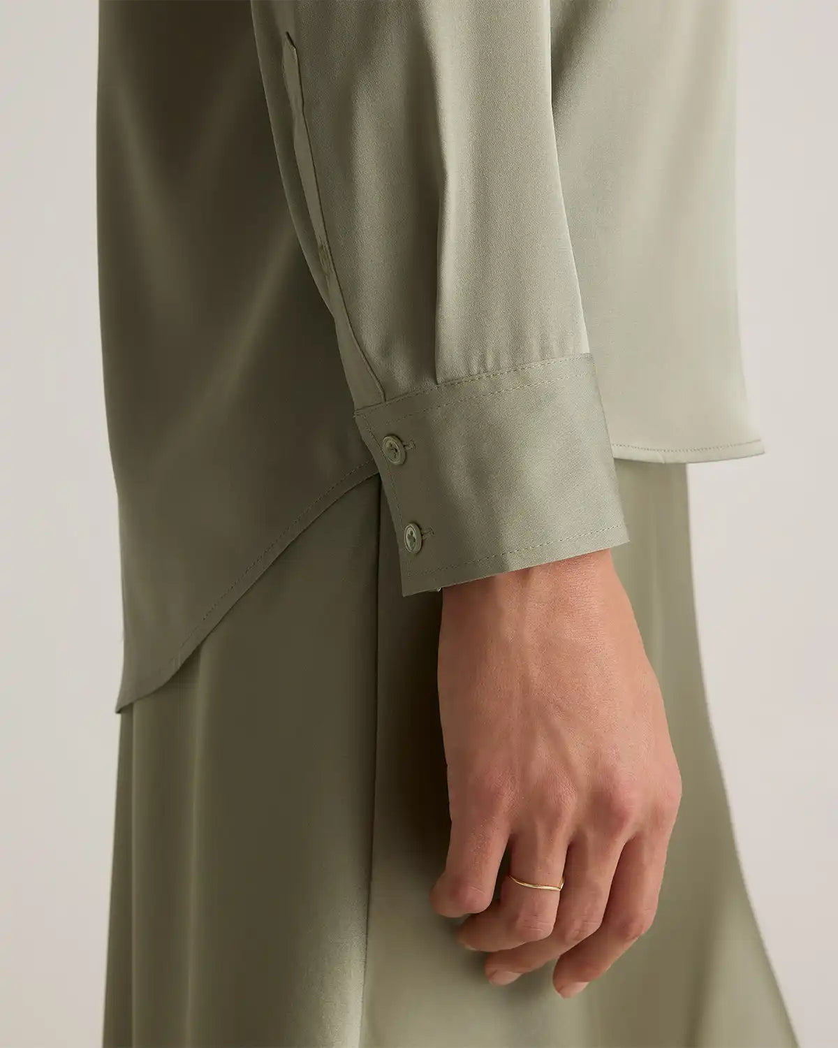 Washable Stretch Silk Notch Collar Blouse