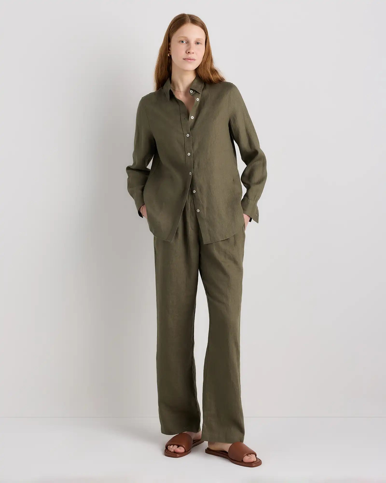 100% European Linen Long Sleeve Shirt