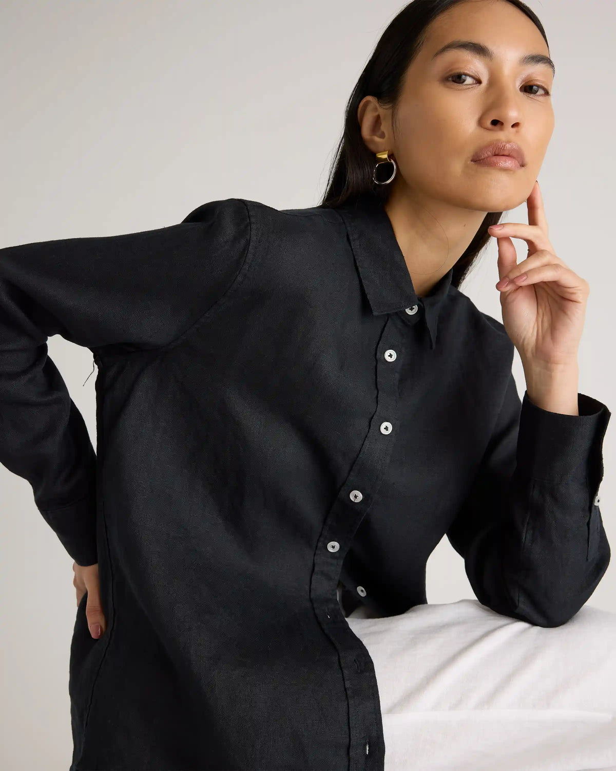 100% European Linen Long Sleeve Shirt