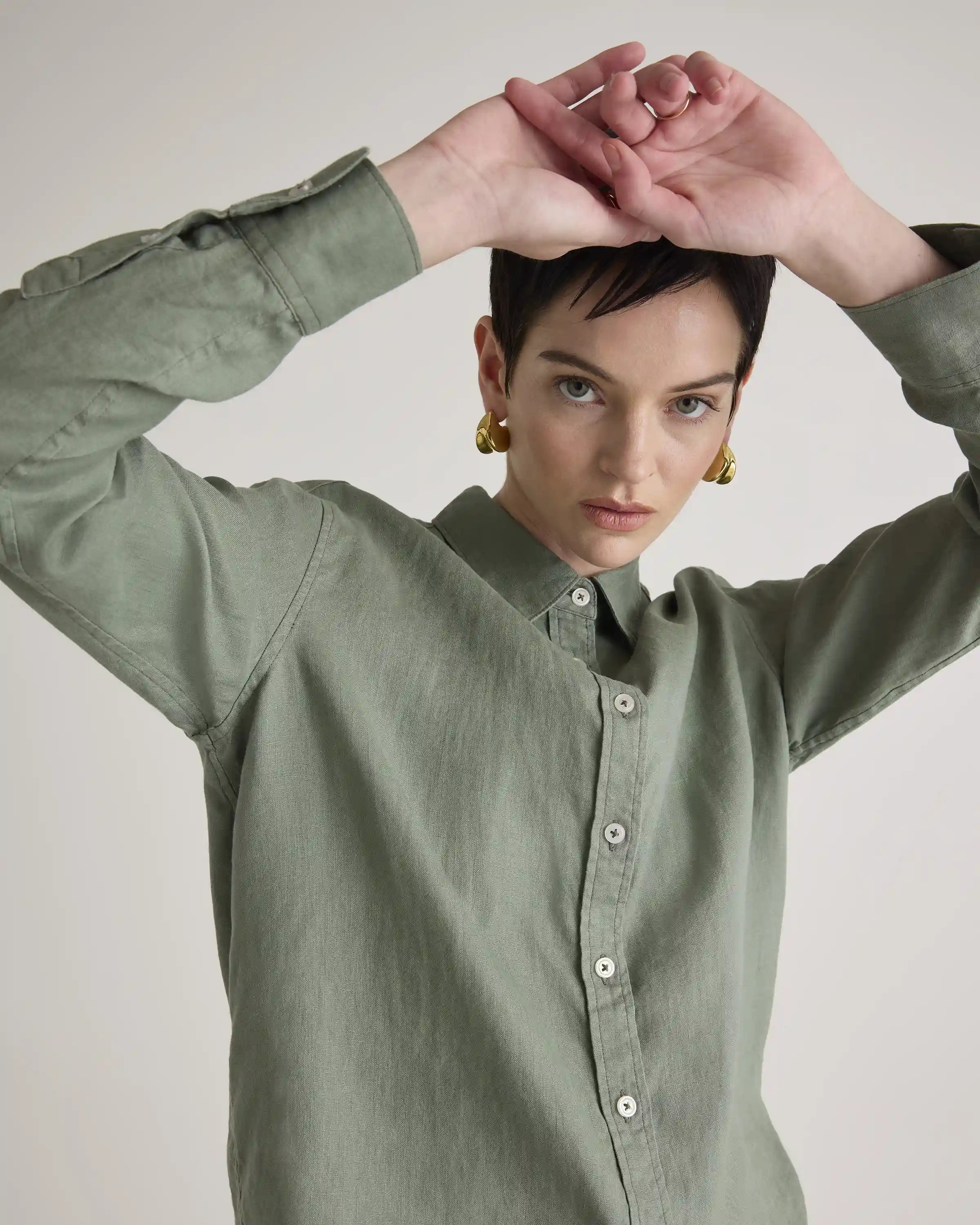 100% European Linen Long Sleeve Shirt