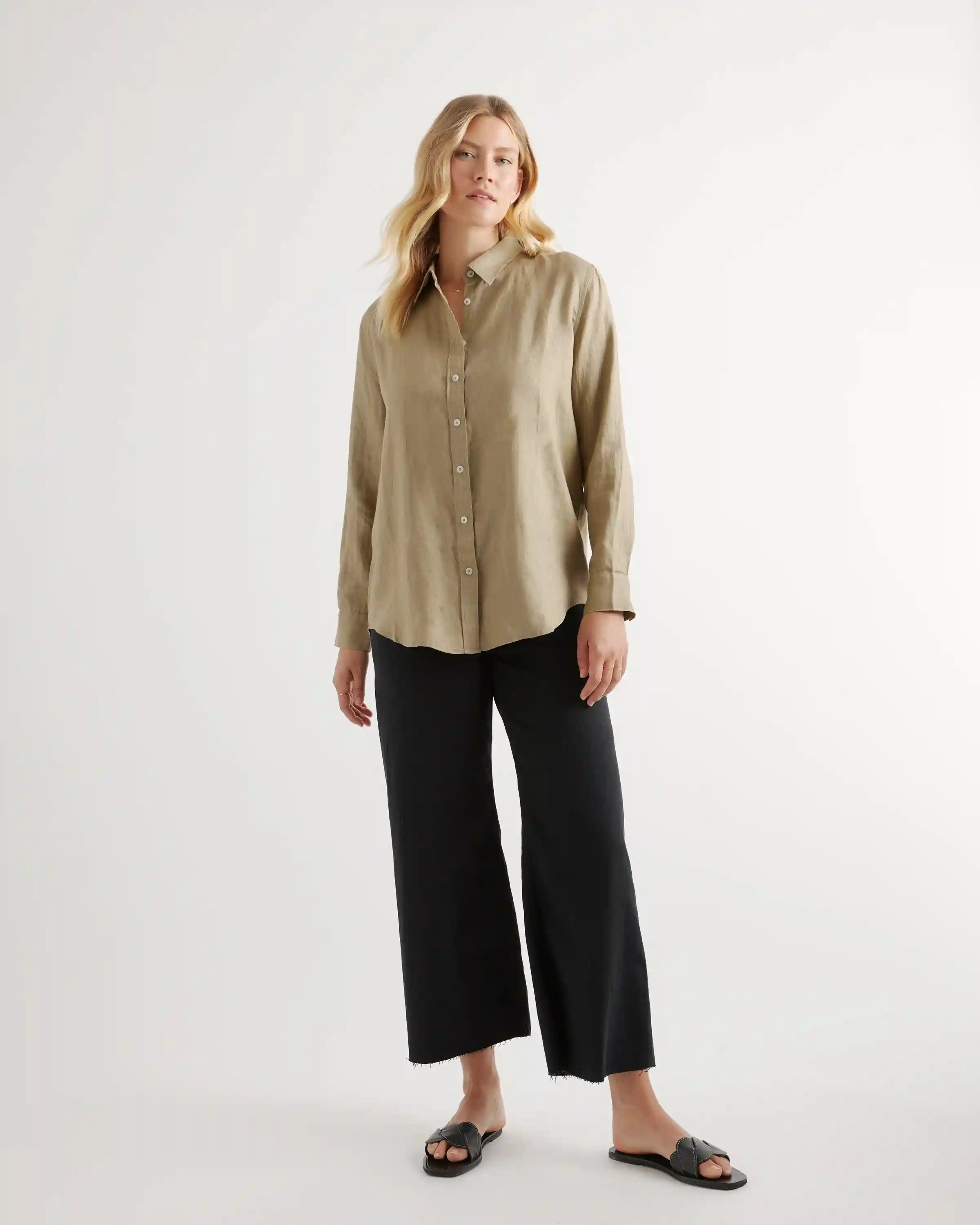 100% European Linen Long Sleeve Shirt