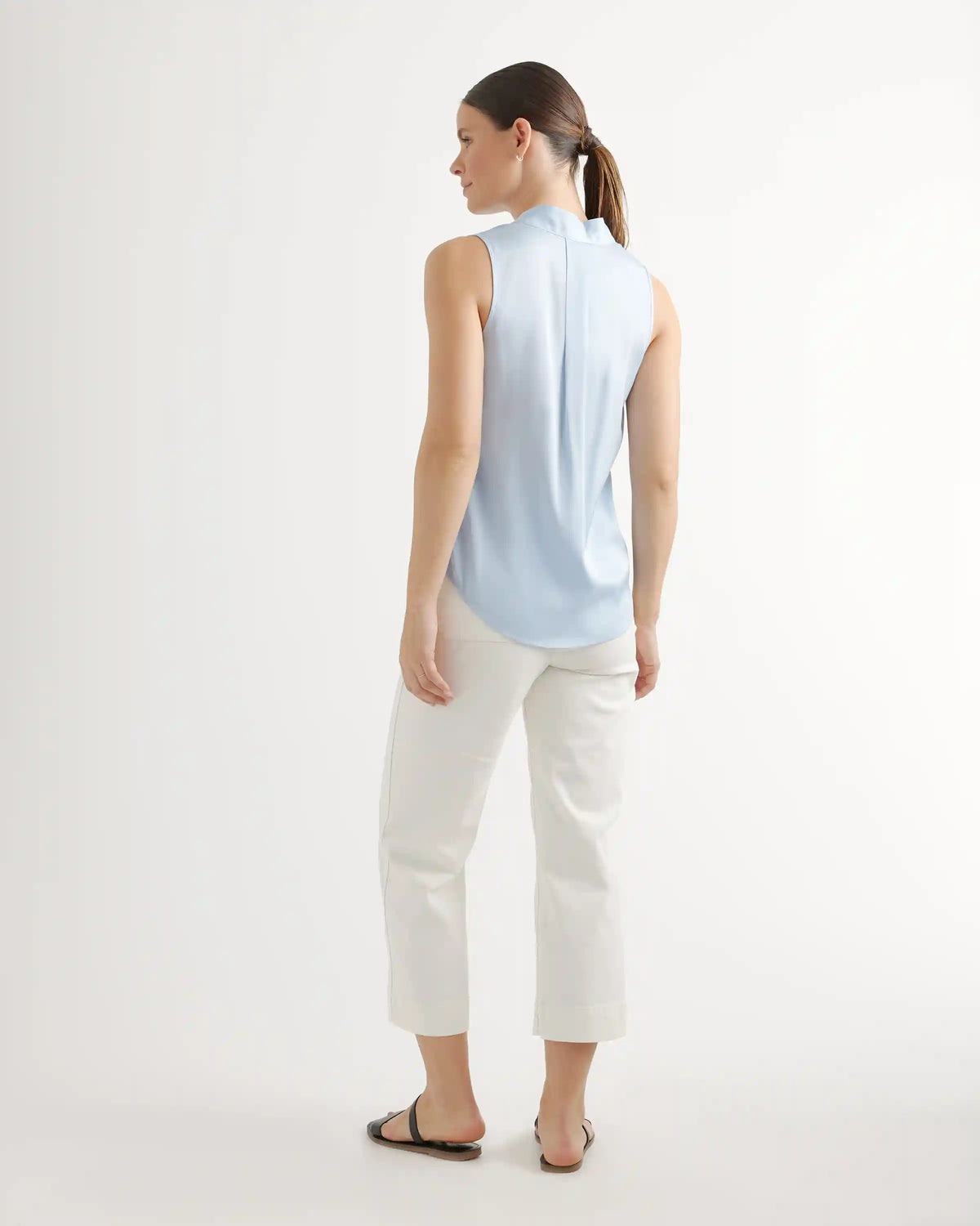 Washable Stretch Silk Sleeveless Blouse