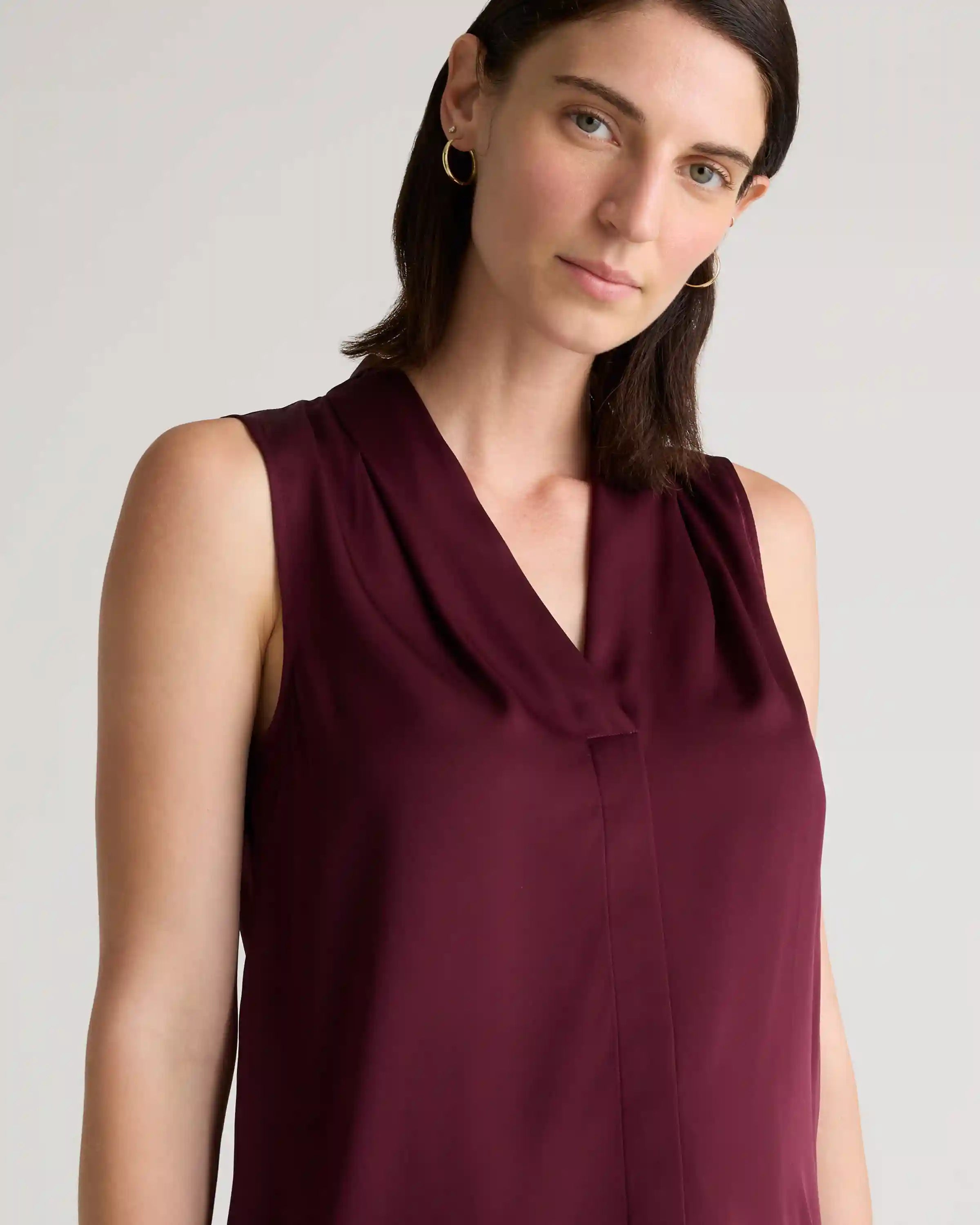 Washable Stretch Silk Sleeveless Blouse