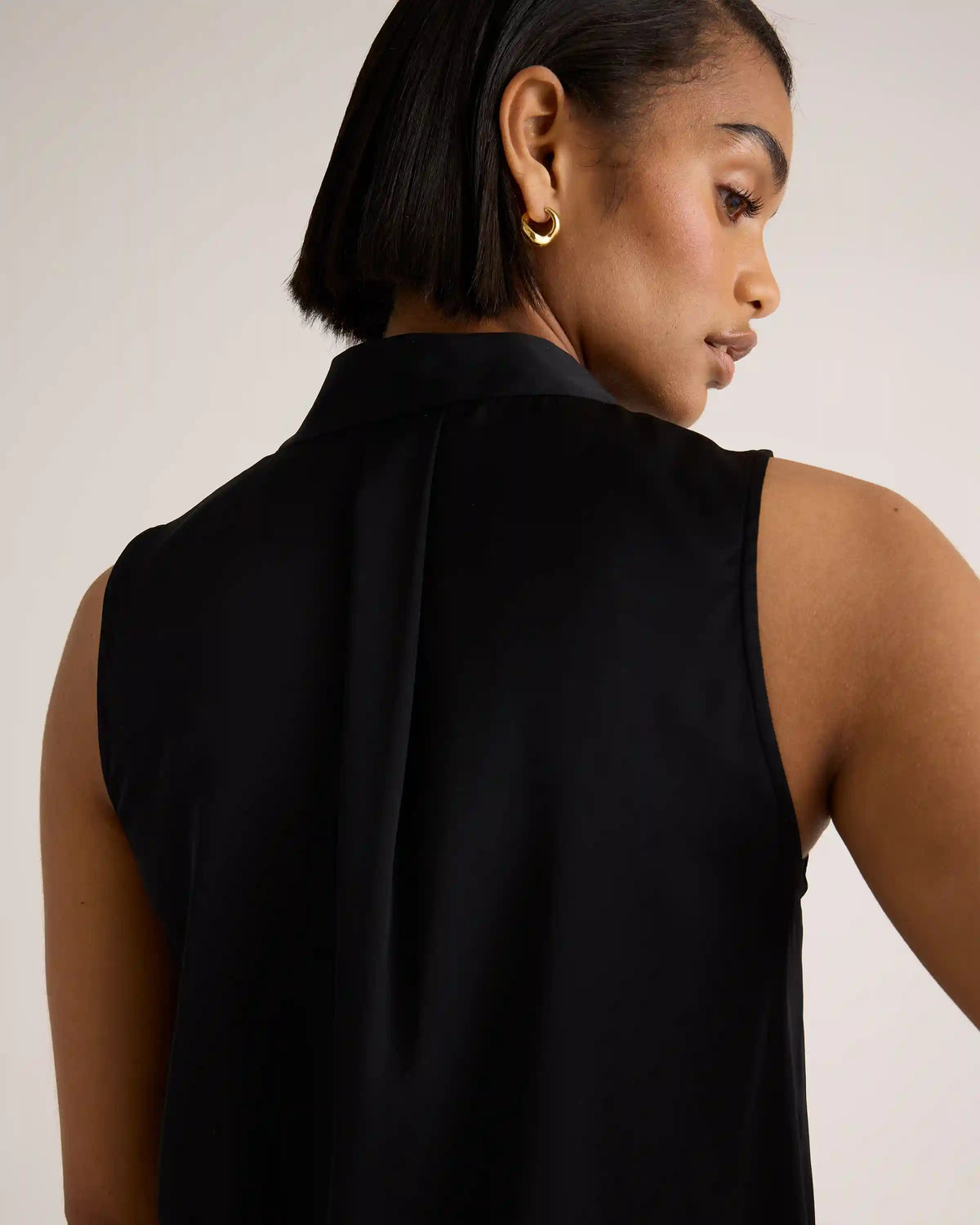 Washable Stretch Silk Sleeveless Blouse