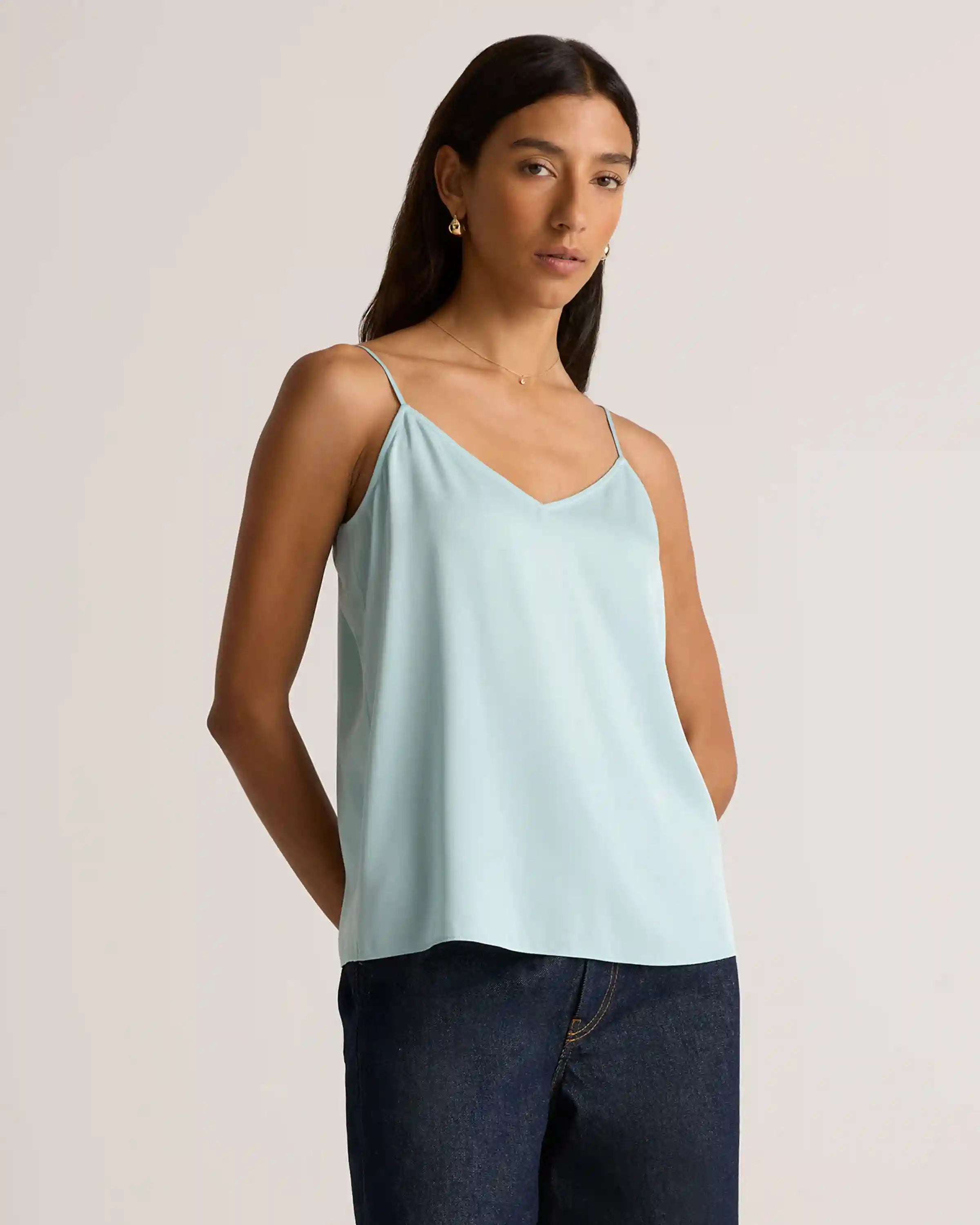 Washable Stretch Silk V-Neck Cami