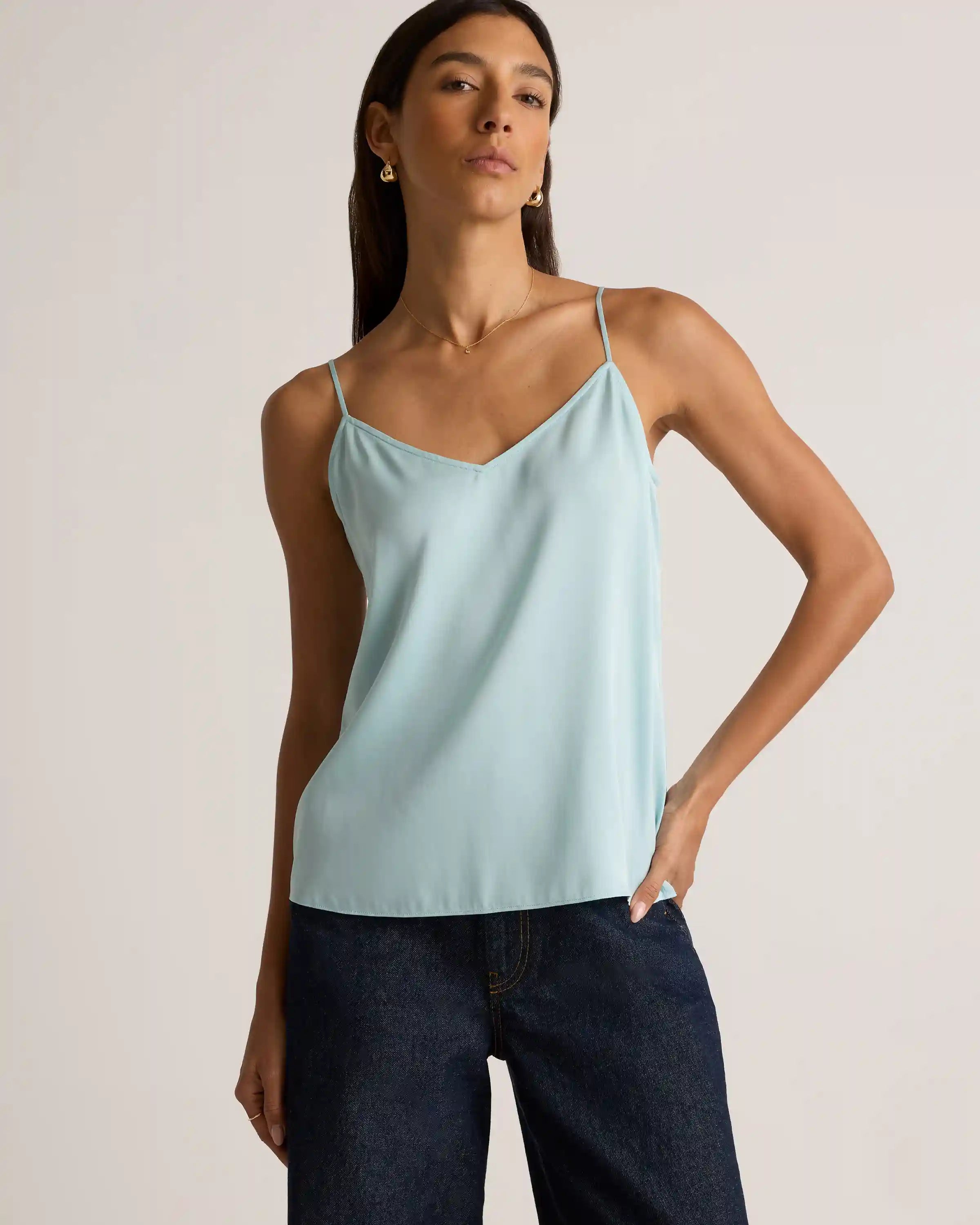 Washable Stretch Silk V-Neck Cami