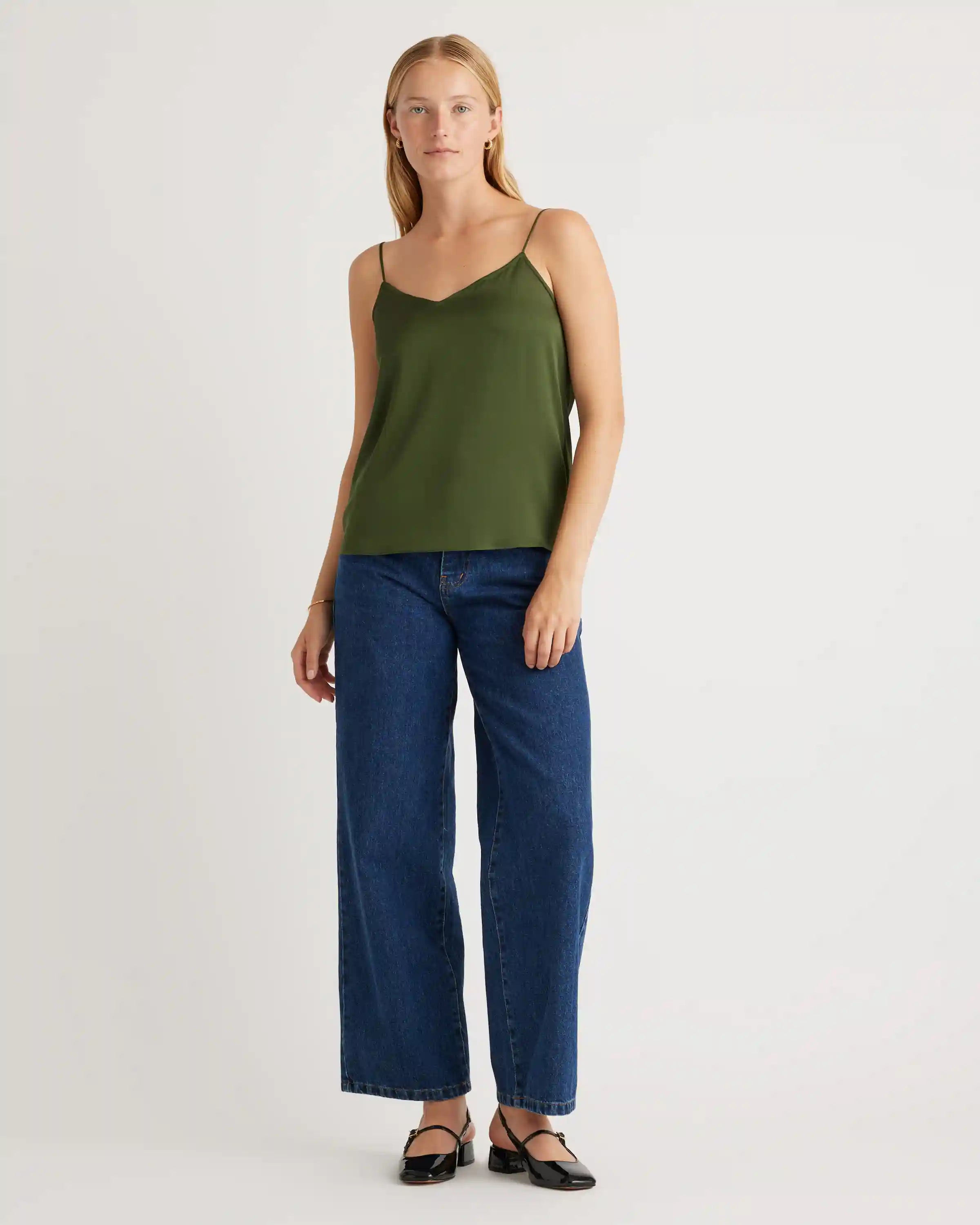 Washable Stretch Silk V-Neck Cami