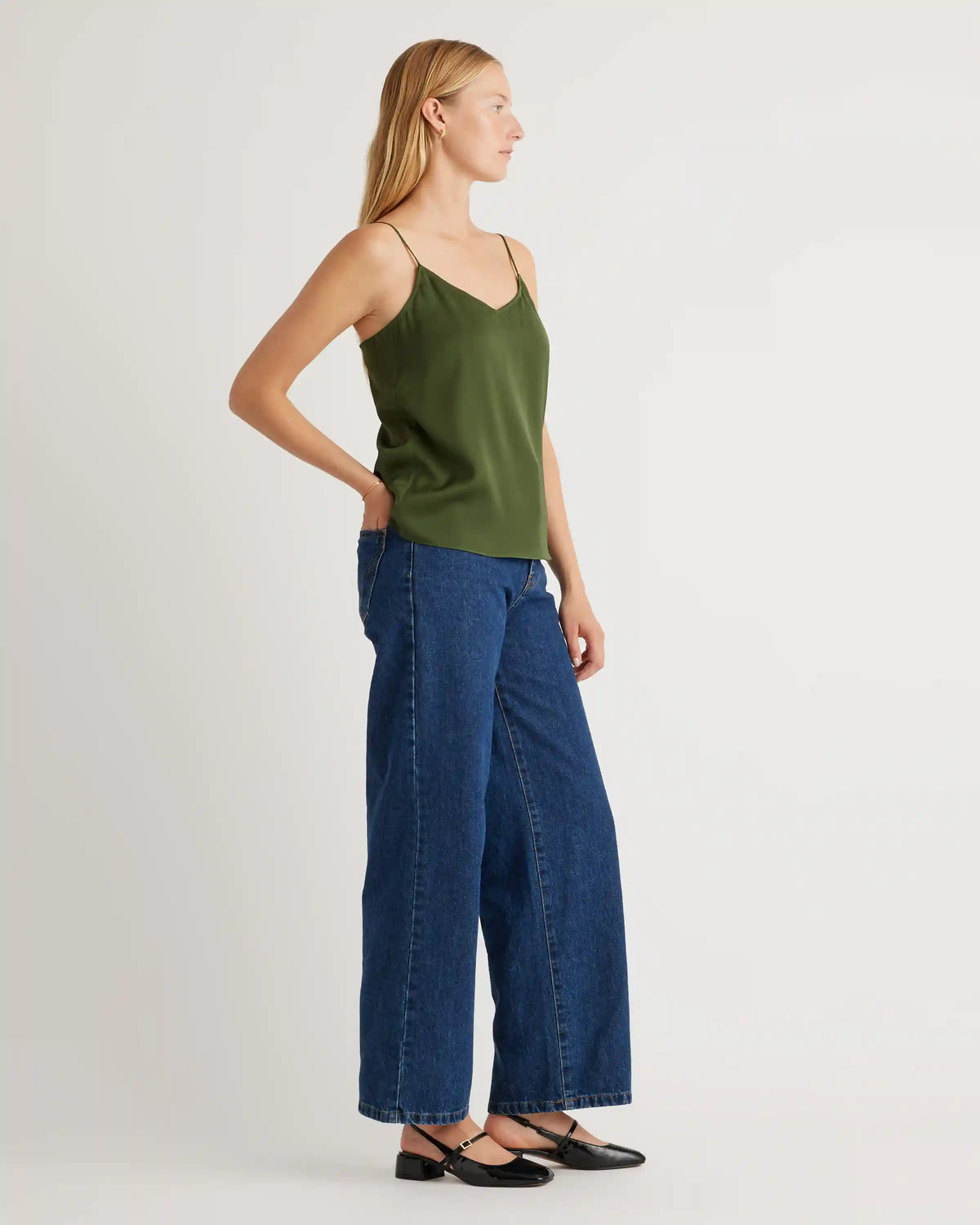 Washable Stretch Silk V-Neck Cami