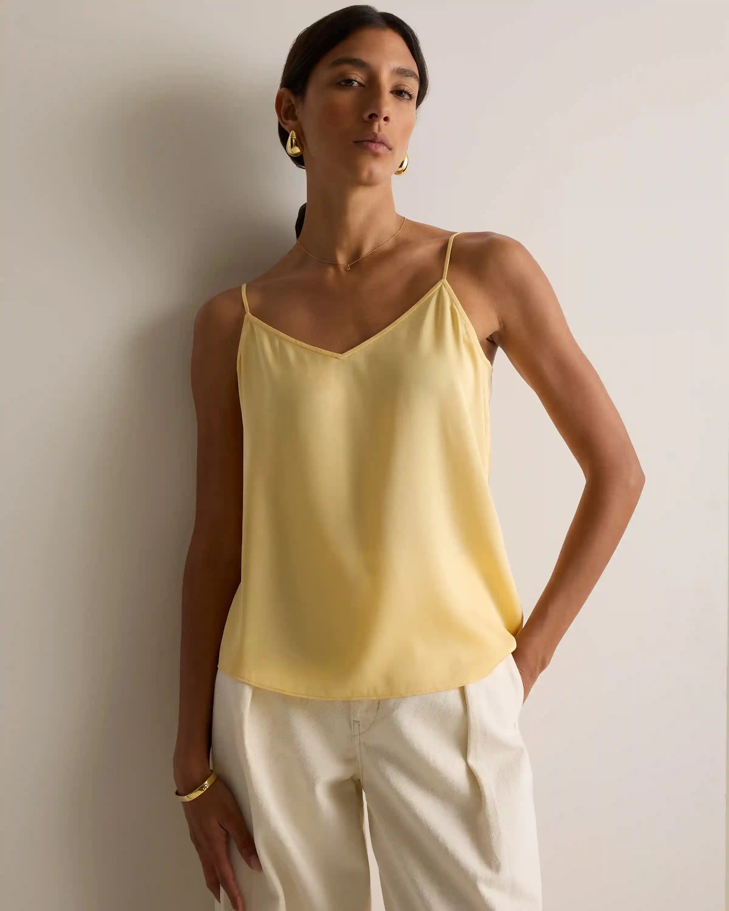 Washable Stretch Silk V-Neck Cami