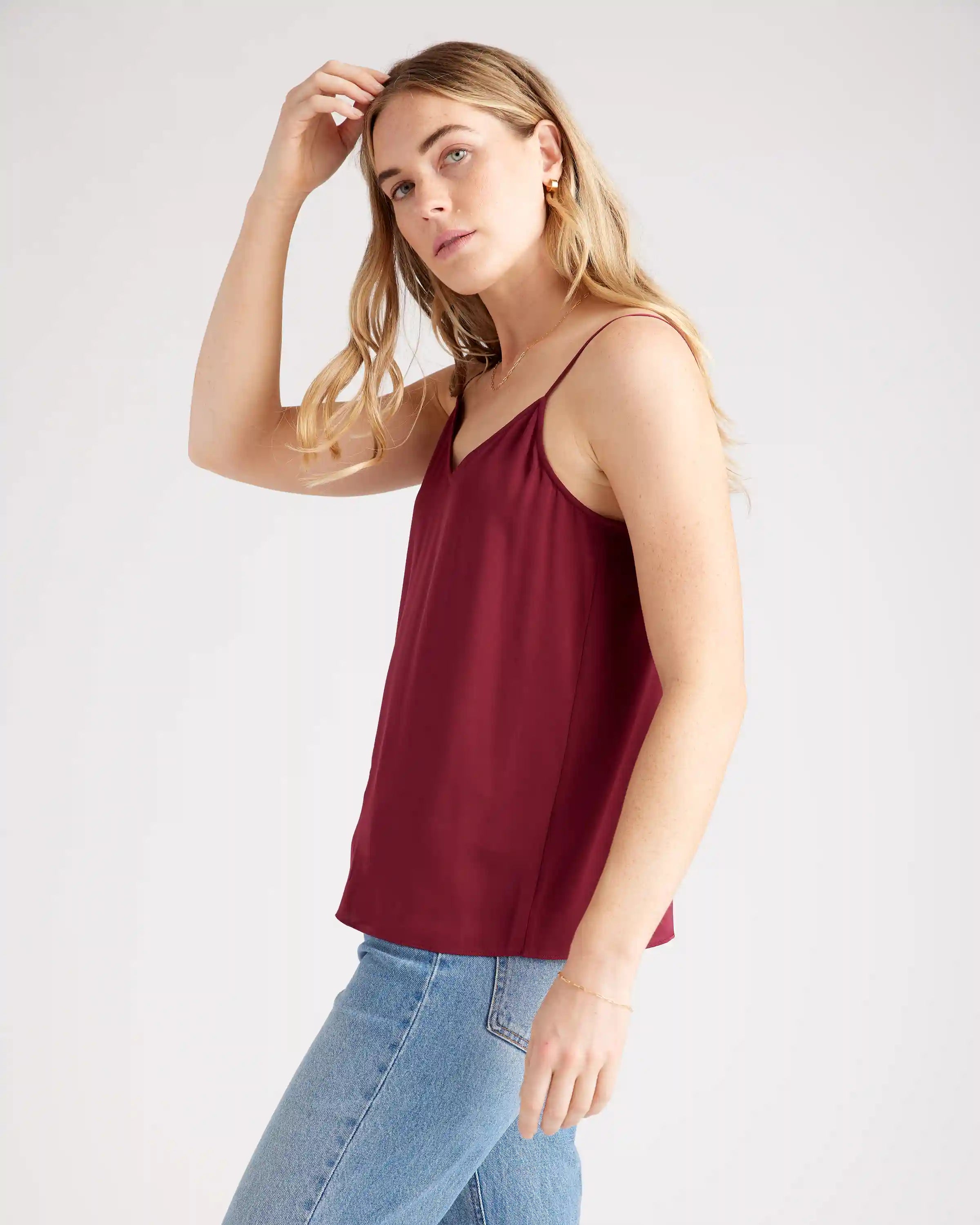 Washable Stretch Silk V-Neck Cami