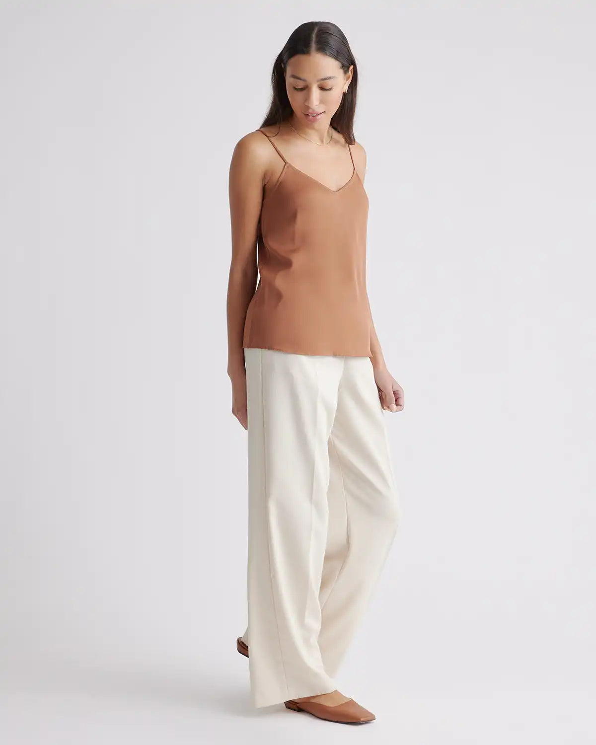 Washable Stretch Silk V-Neck Cami