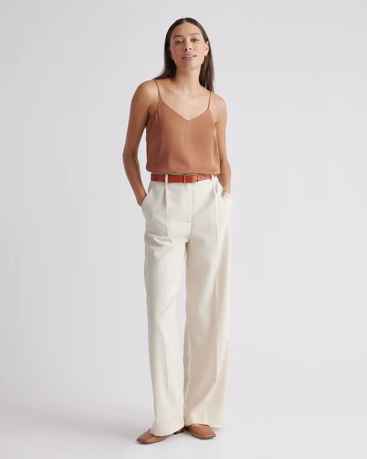 Washable Stretch Silk V-Neck Cami