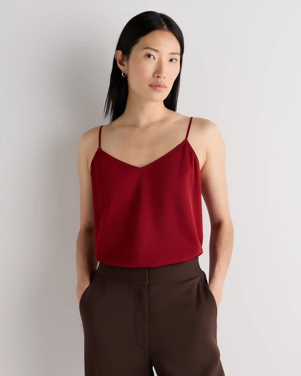Washable Stretch Silk V-Neck Cami