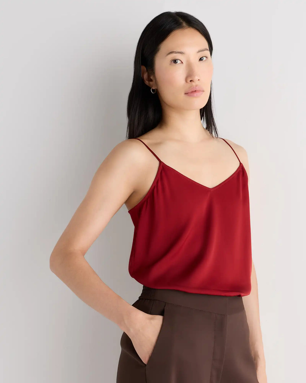 Washable Stretch Silk V-Neck Cami