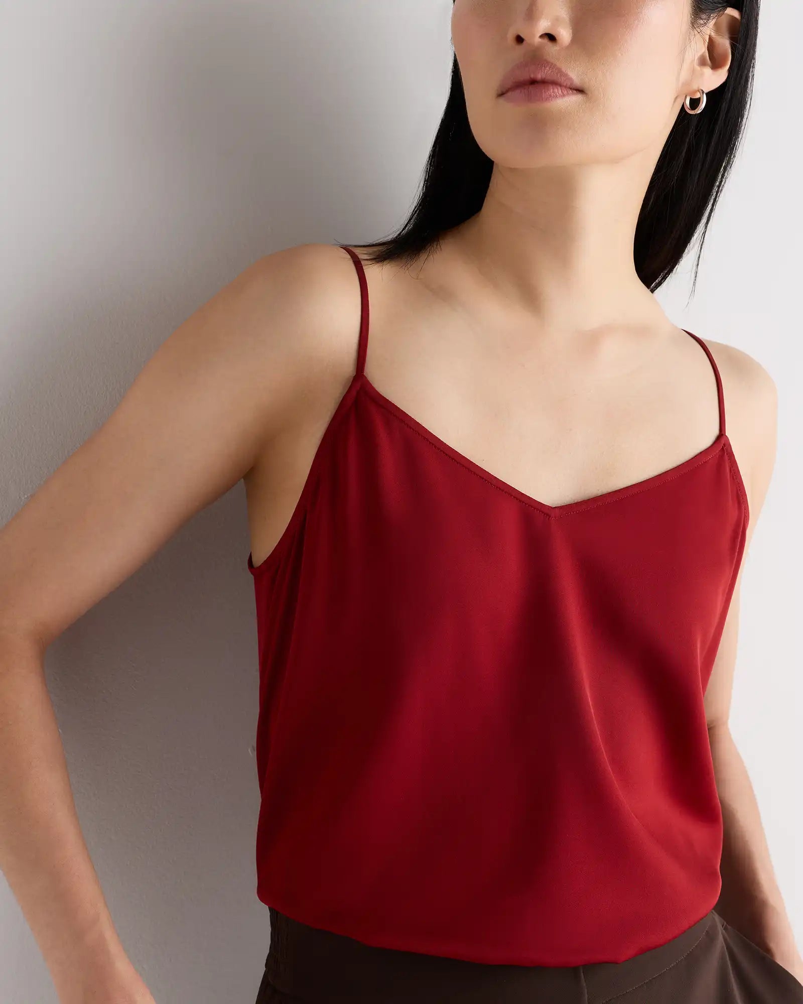 Washable Stretch Silk V-Neck Cami