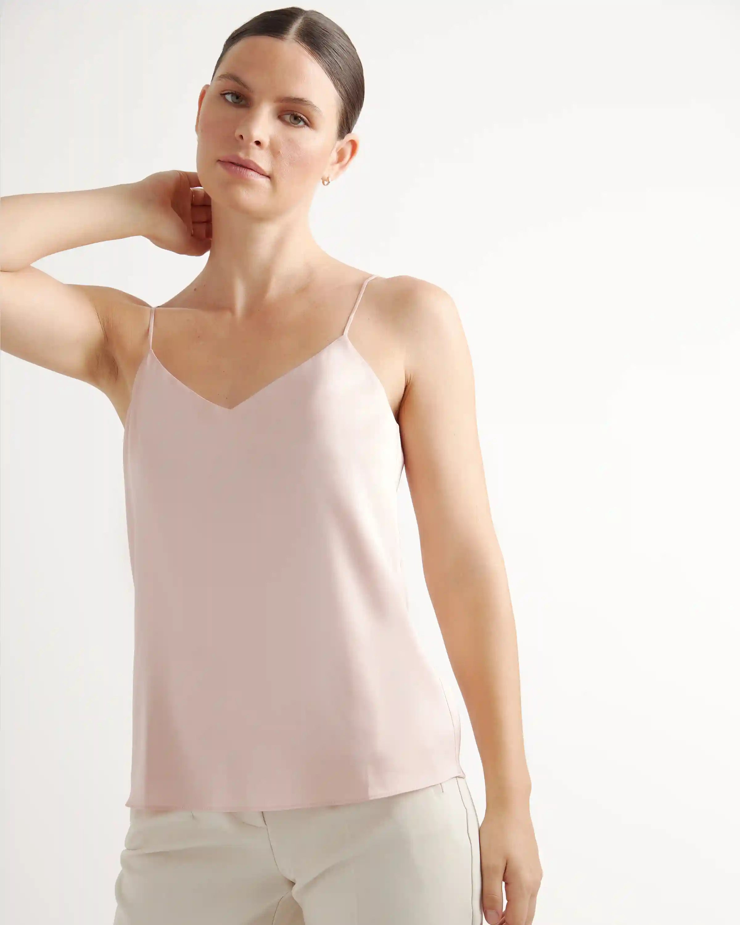 Washable Stretch Silk V-Neck Cami