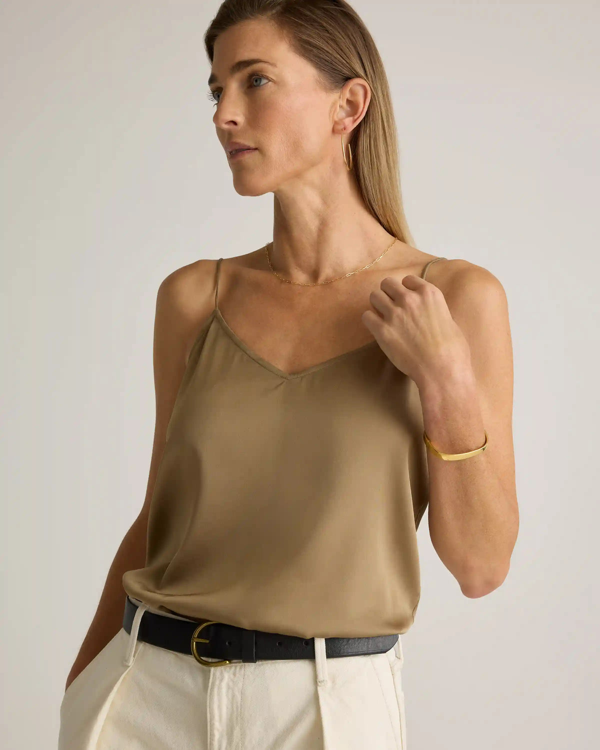 Washable Stretch Silk V-Neck Cami
