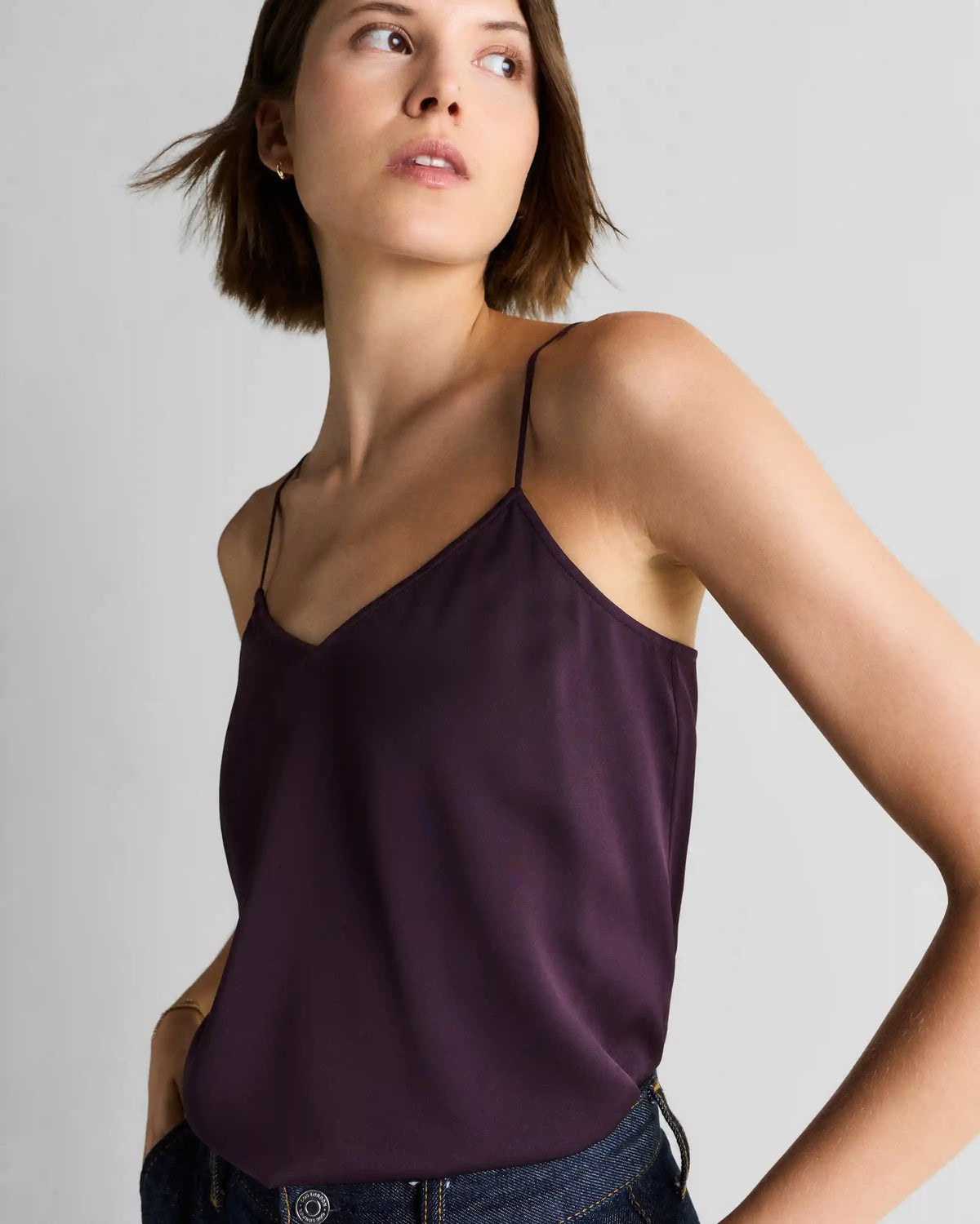 Washable Stretch Silk V-Neck Cami