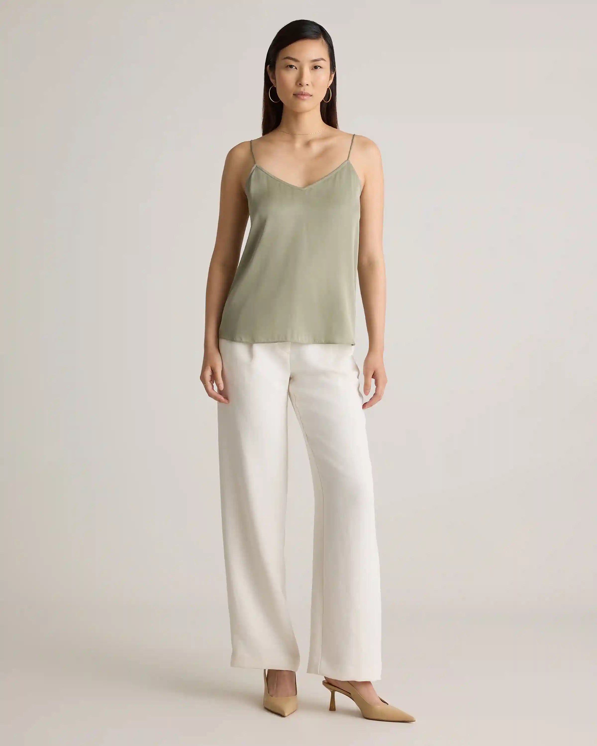 Washable Stretch Silk V-Neck Cami