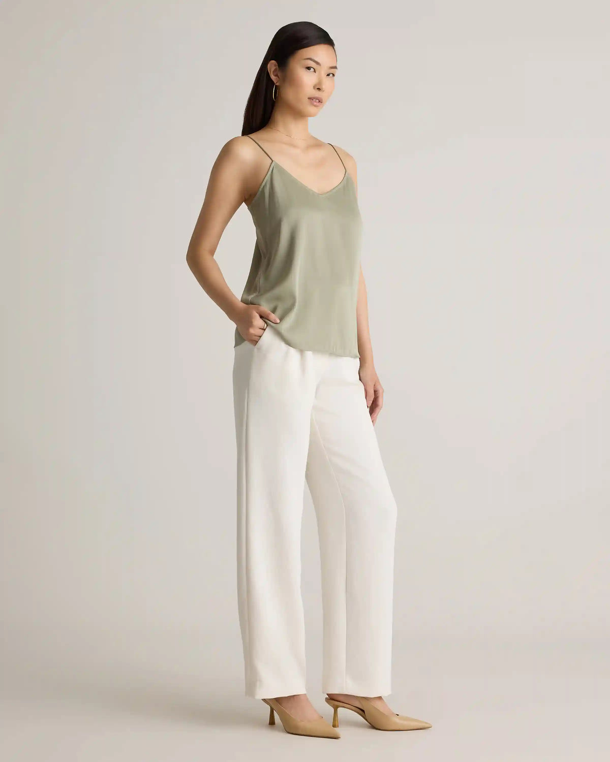 Washable Stretch Silk V-Neck Cami