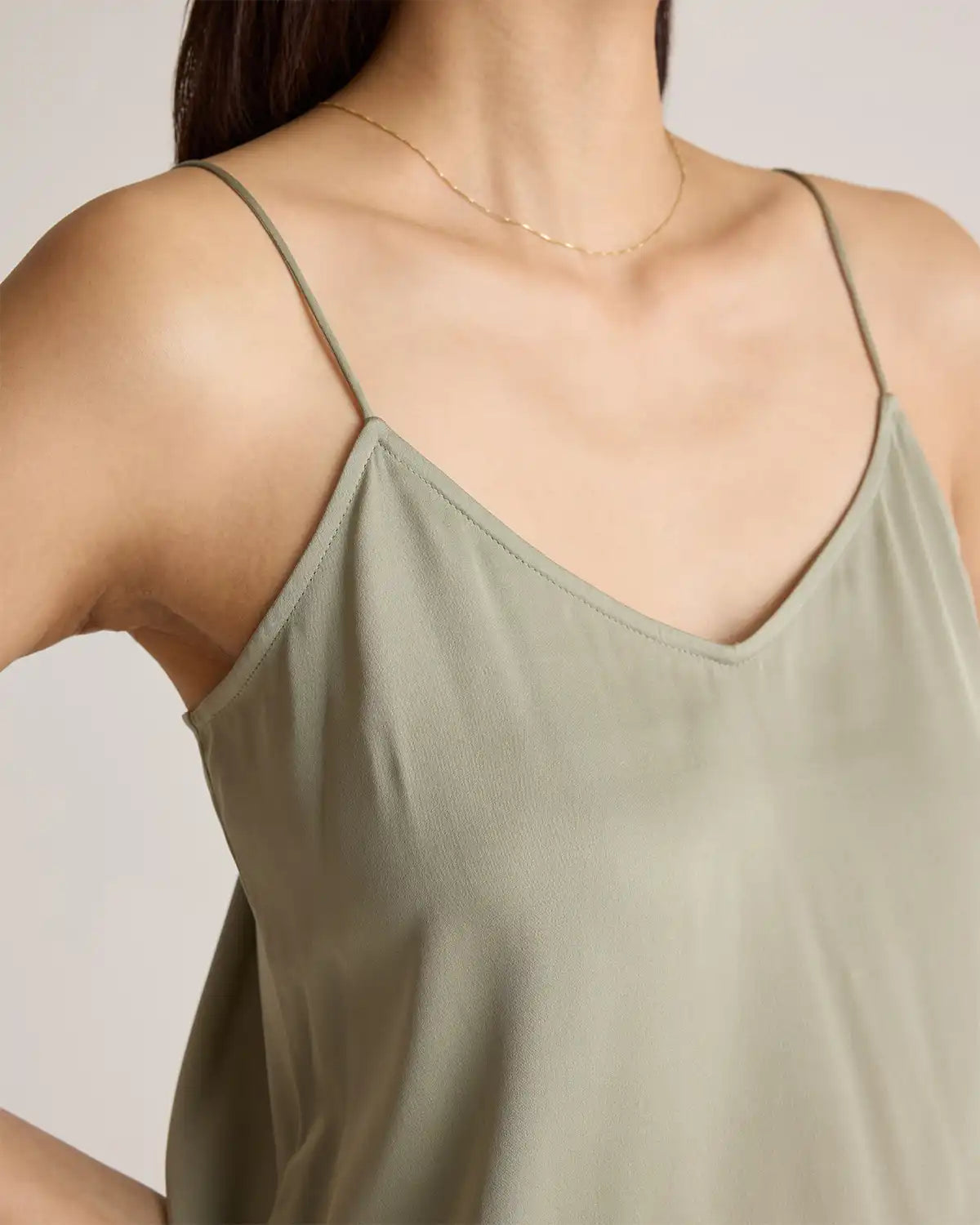Washable Stretch Silk V-Neck Cami