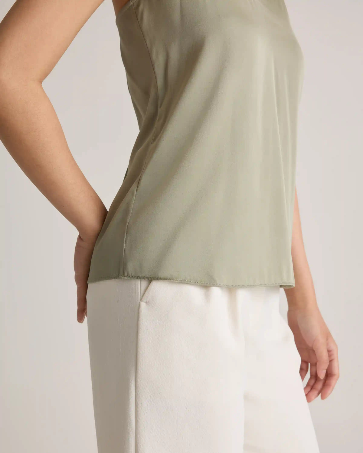 Washable Stretch Silk V-Neck Cami