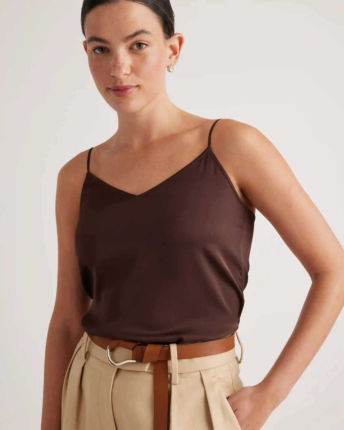 Washable Stretch Silk V-Neck Cami