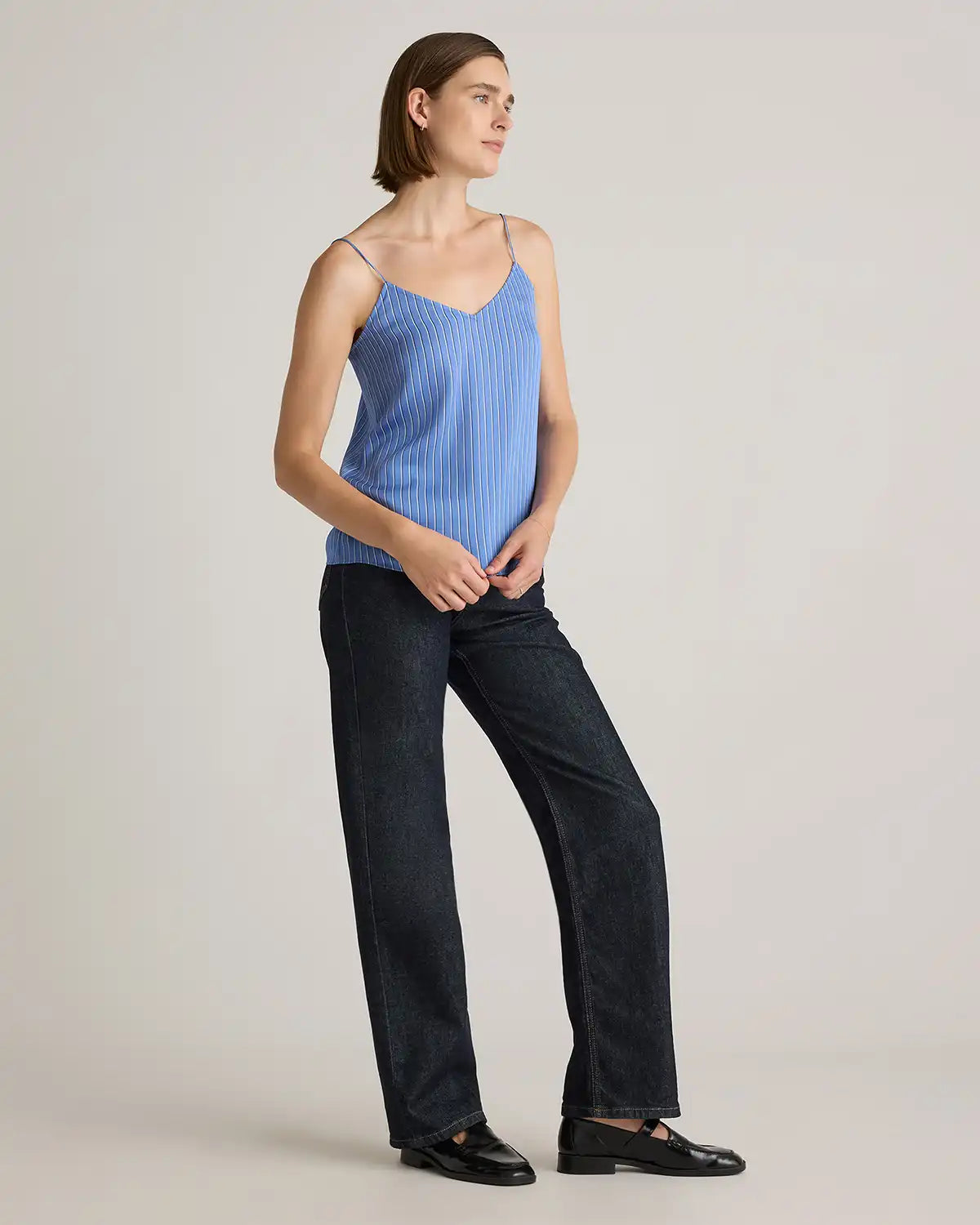 Washable Stretch Silk V-Neck Cami