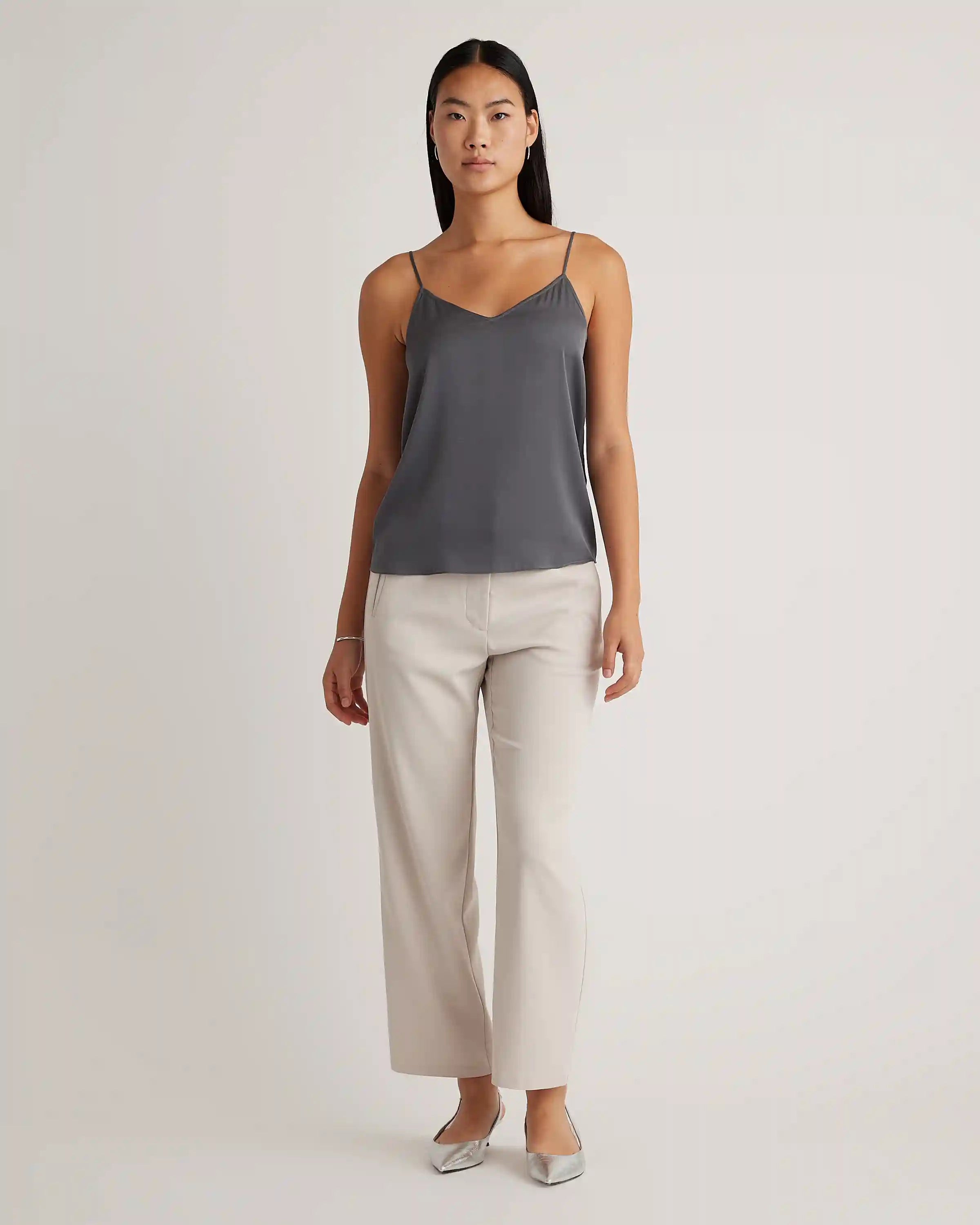 Washable Stretch Silk V-Neck Cami