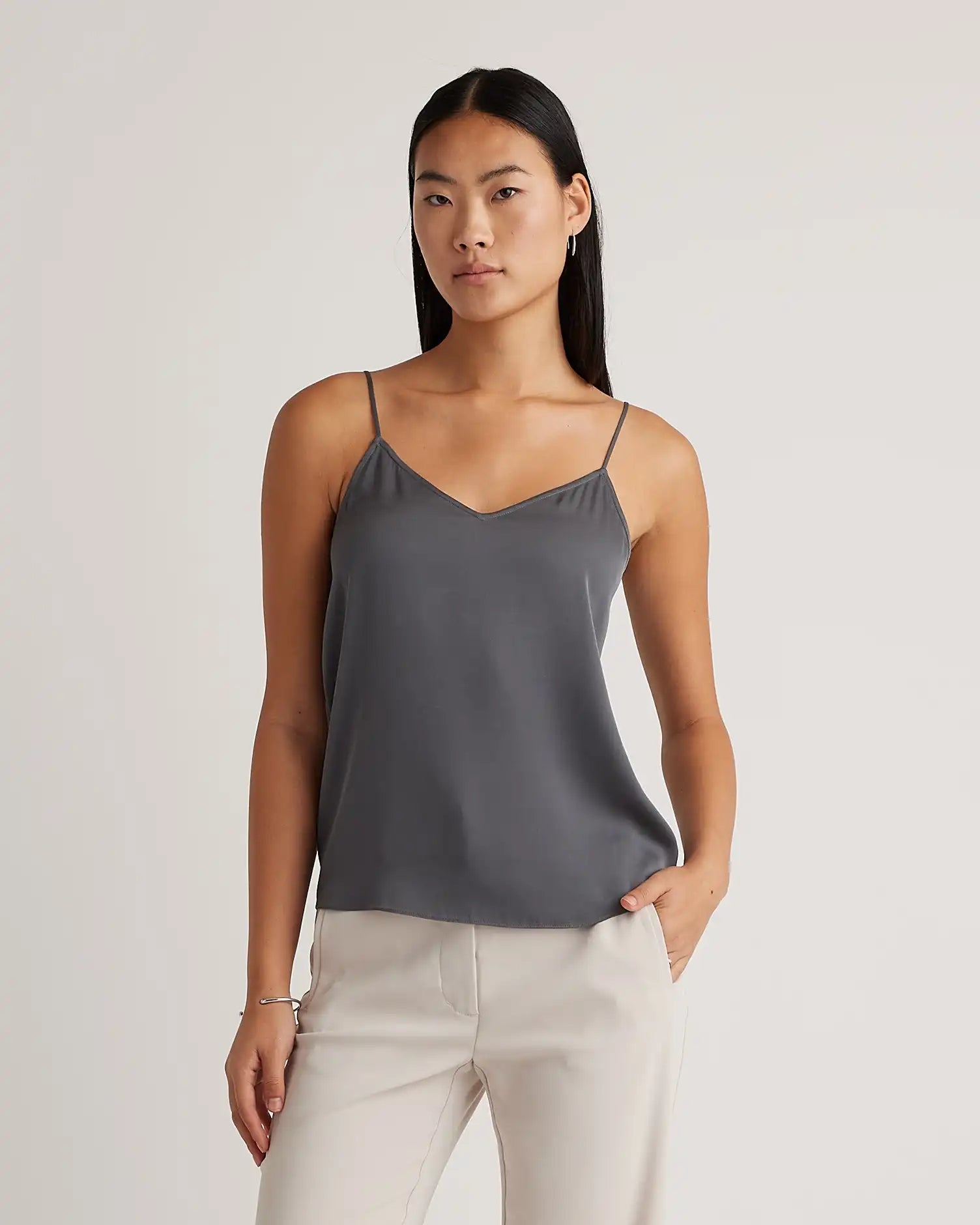 Washable Stretch Silk V-Neck Cami