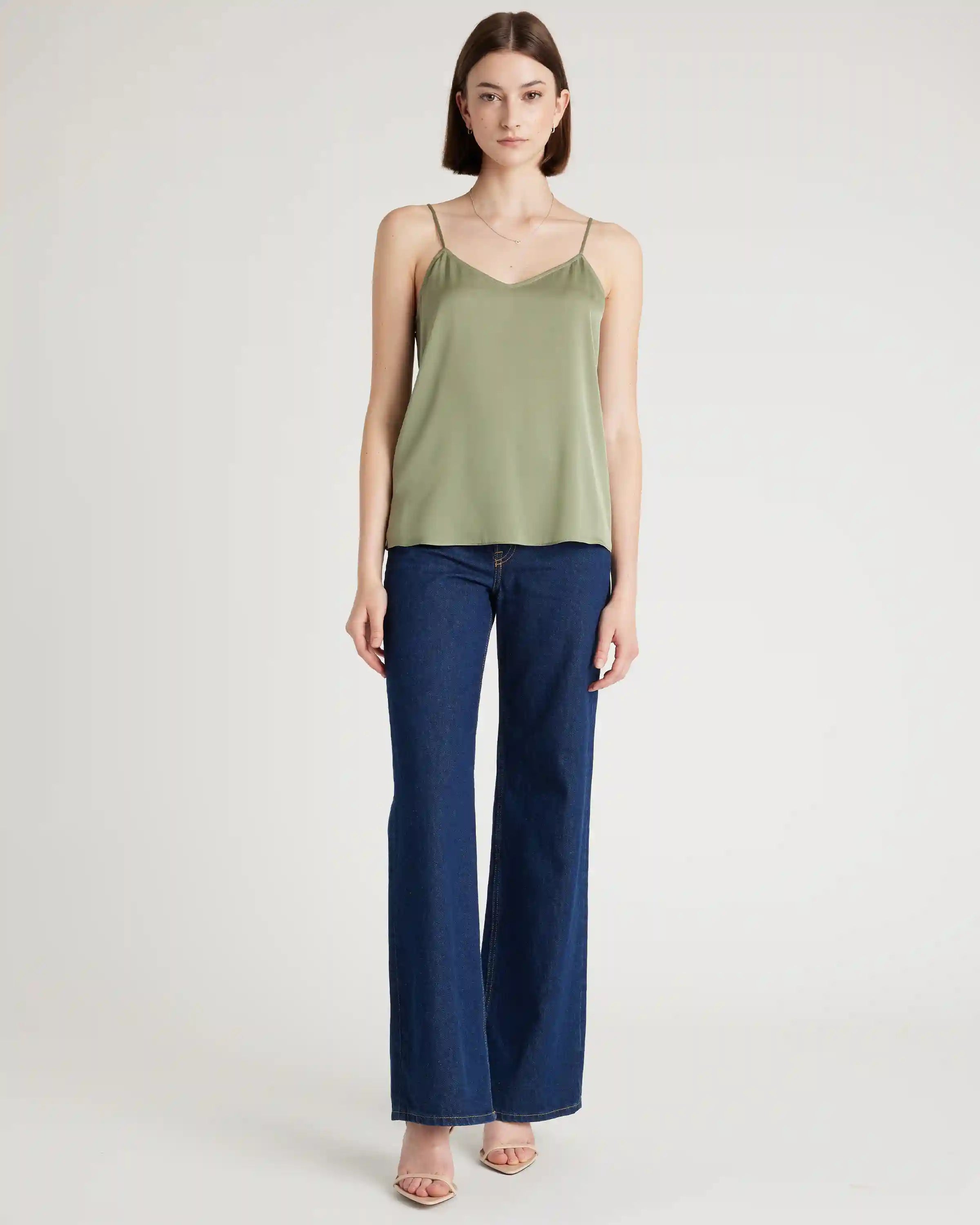 Washable Stretch Silk V-Neck Cami