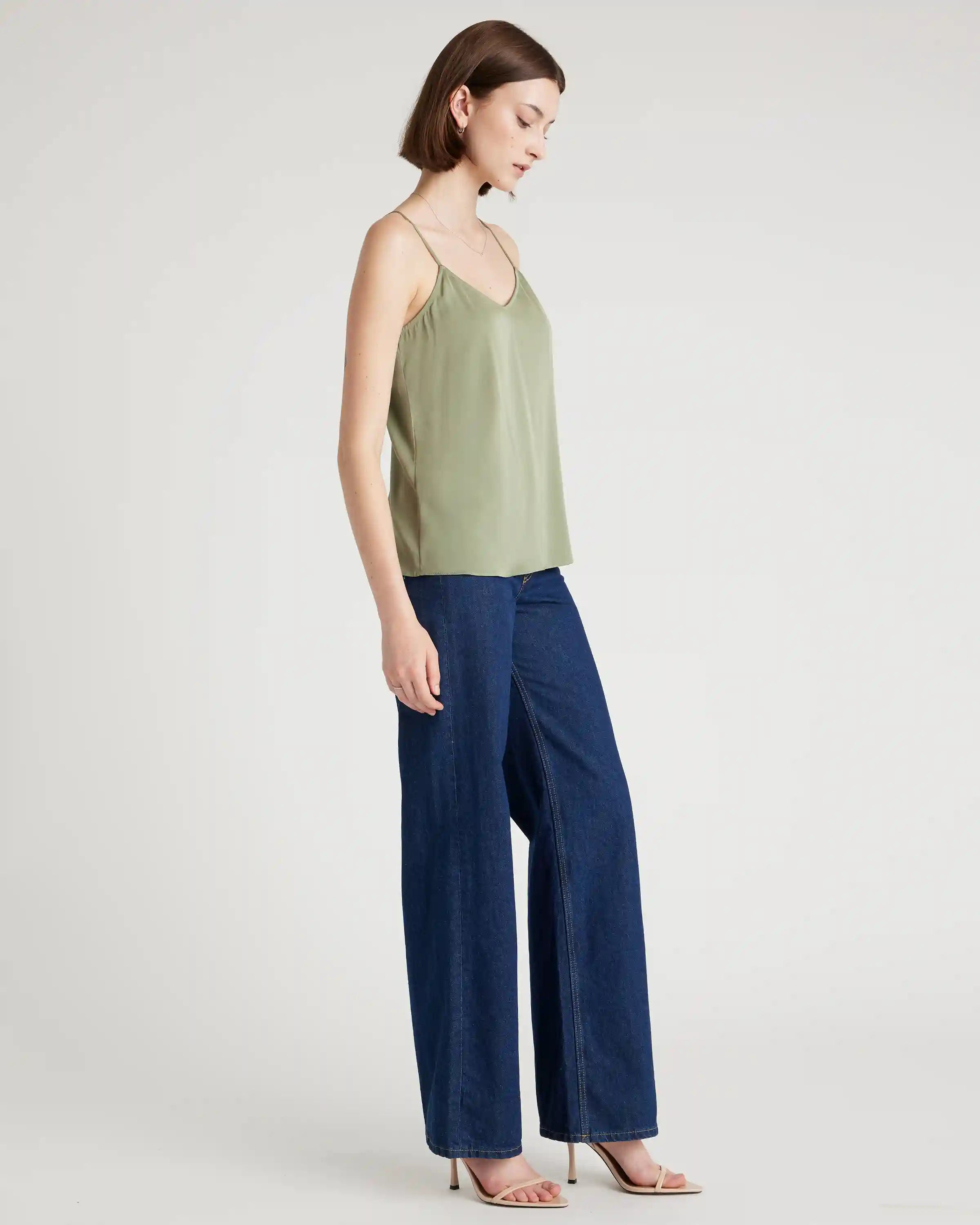 Washable Stretch Silk V-Neck Cami