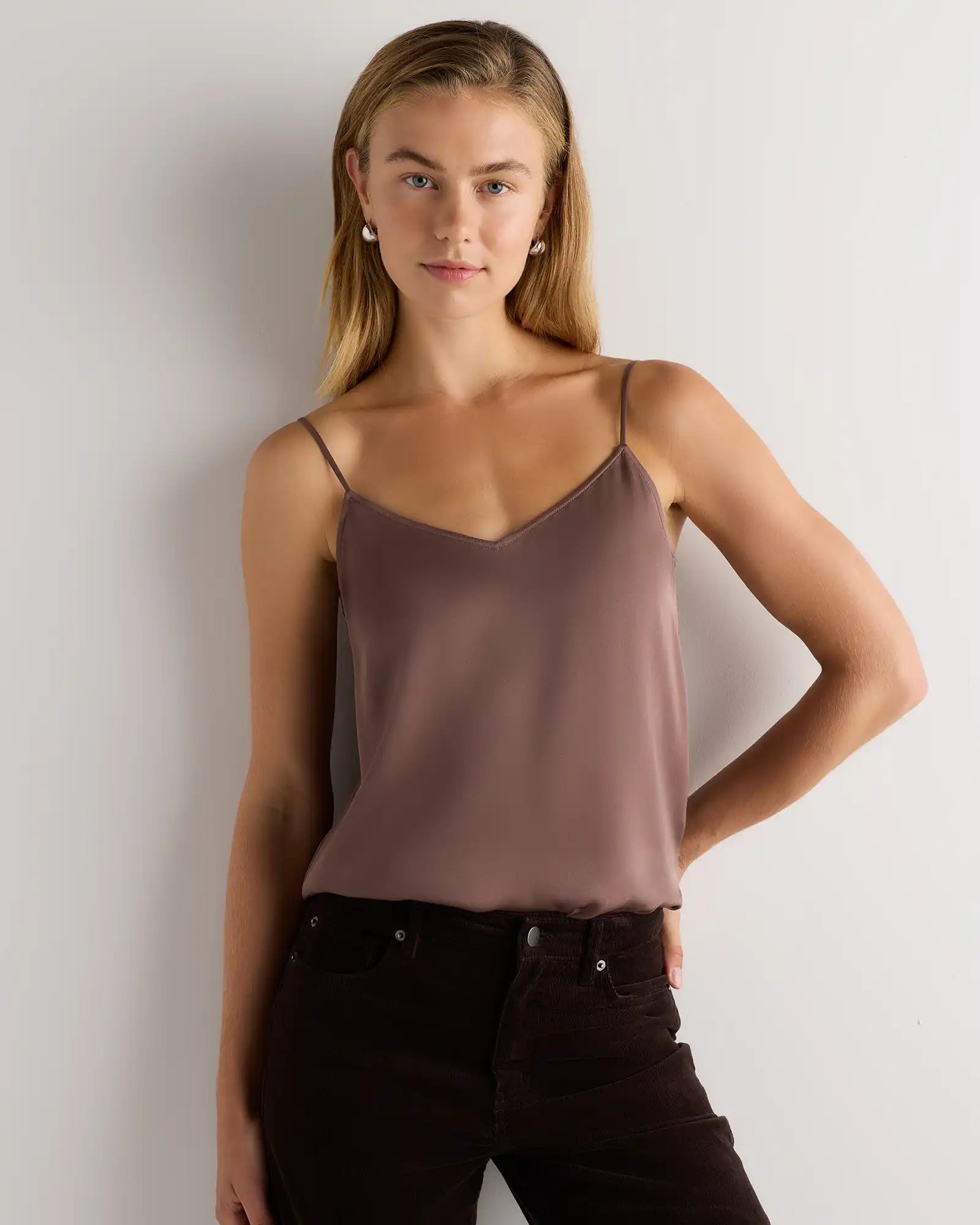 Washable Stretch Silk V-Neck Cami